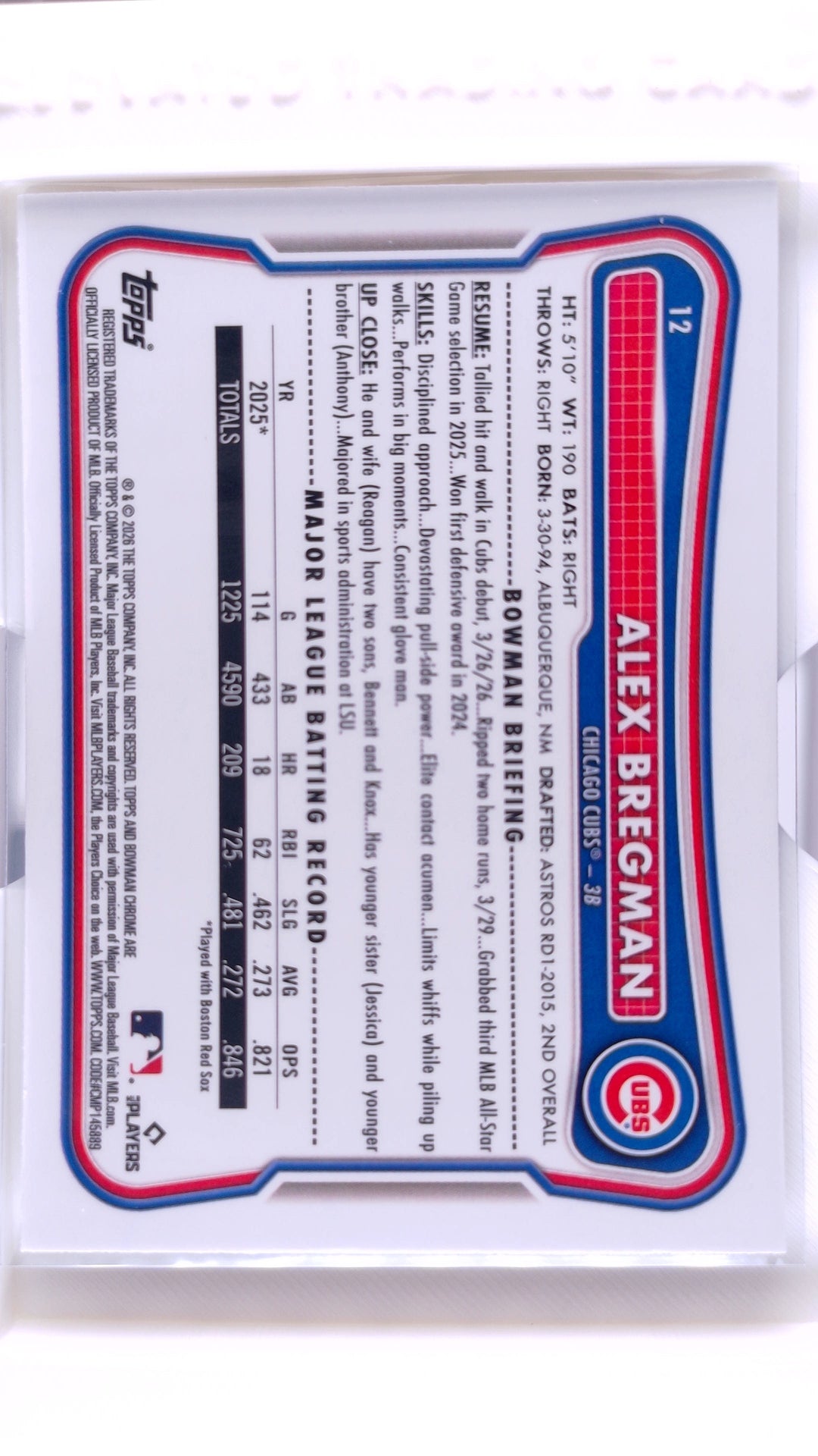 #12 Alex Bregman - back