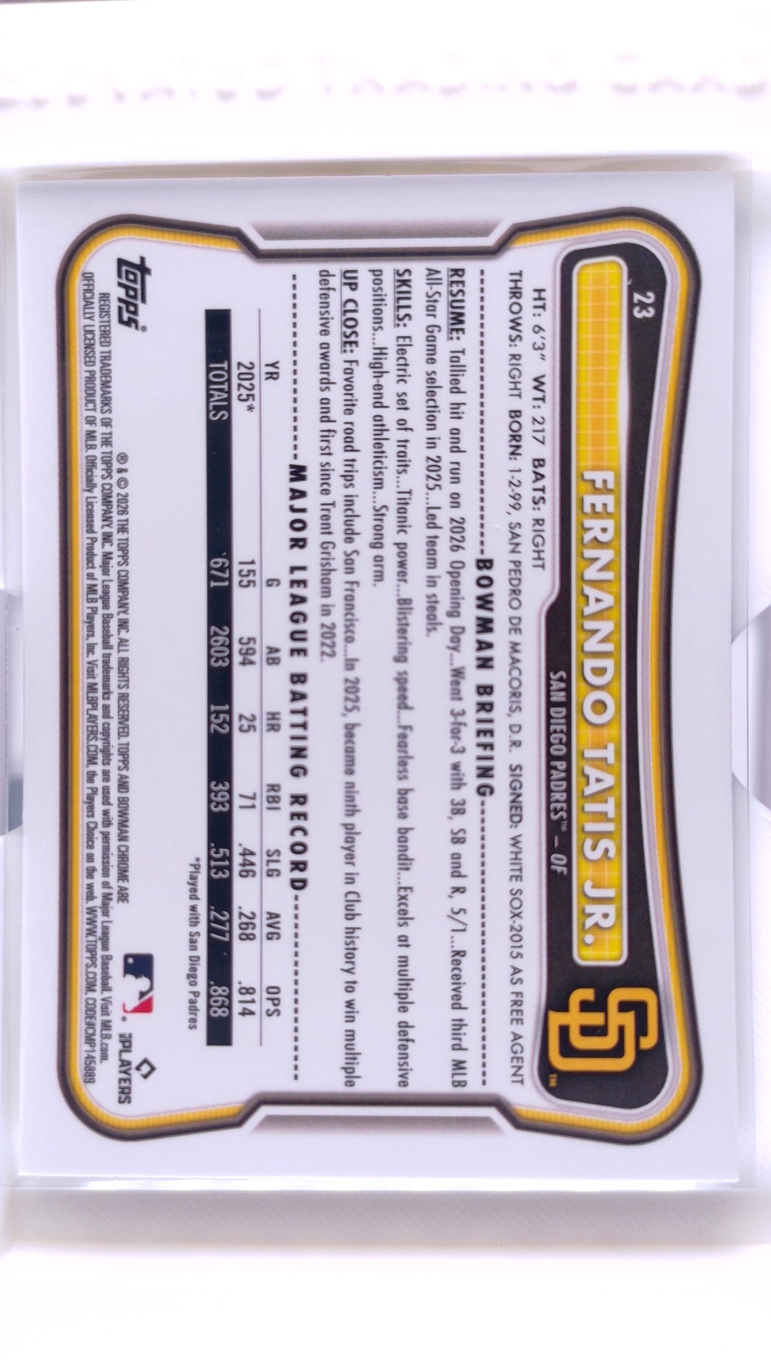 #23 Fernando Tatis Jr. - back