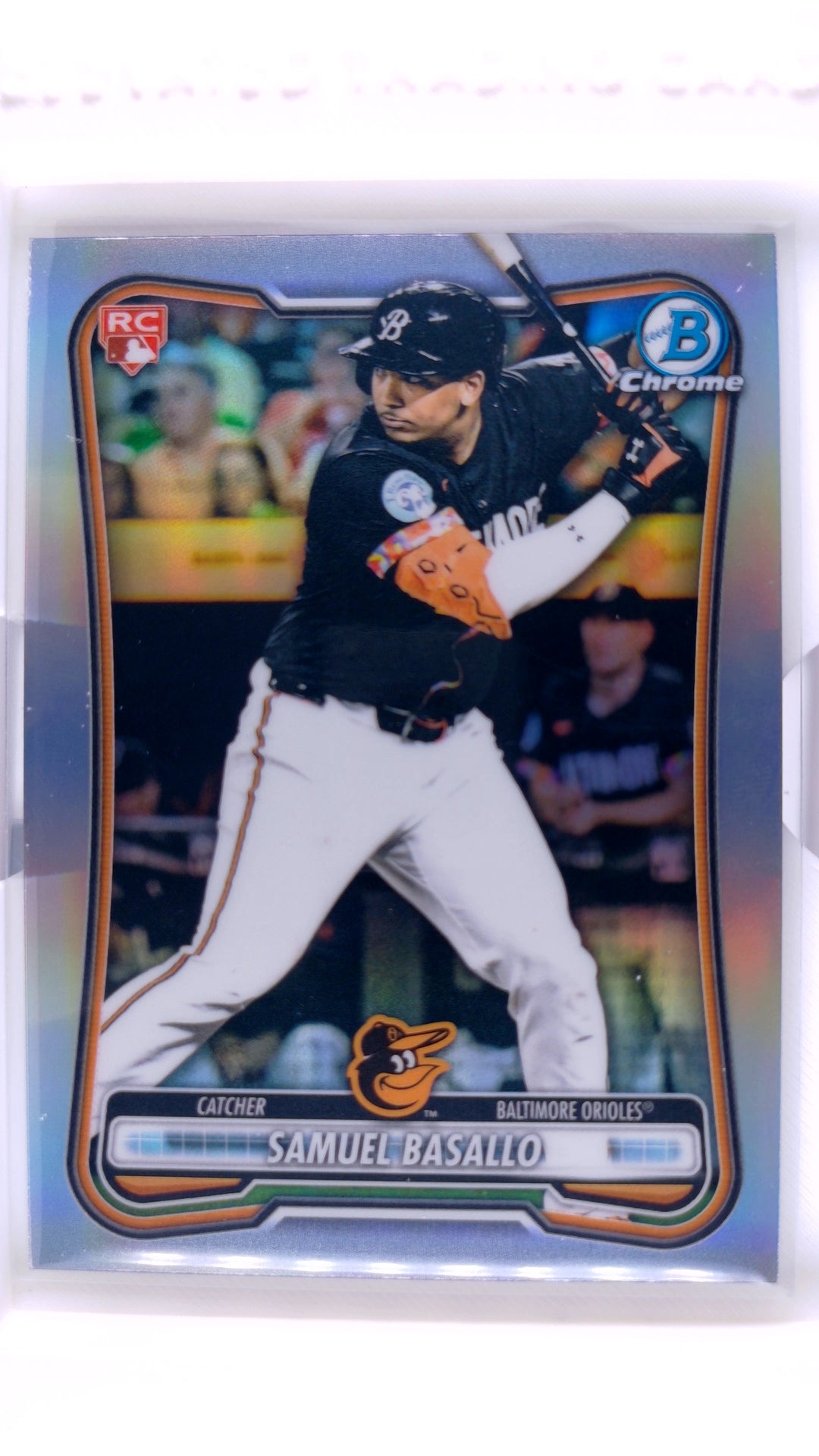 #61 Samuel Basallo Rookie Chrome Rookie Red RC Variation - front