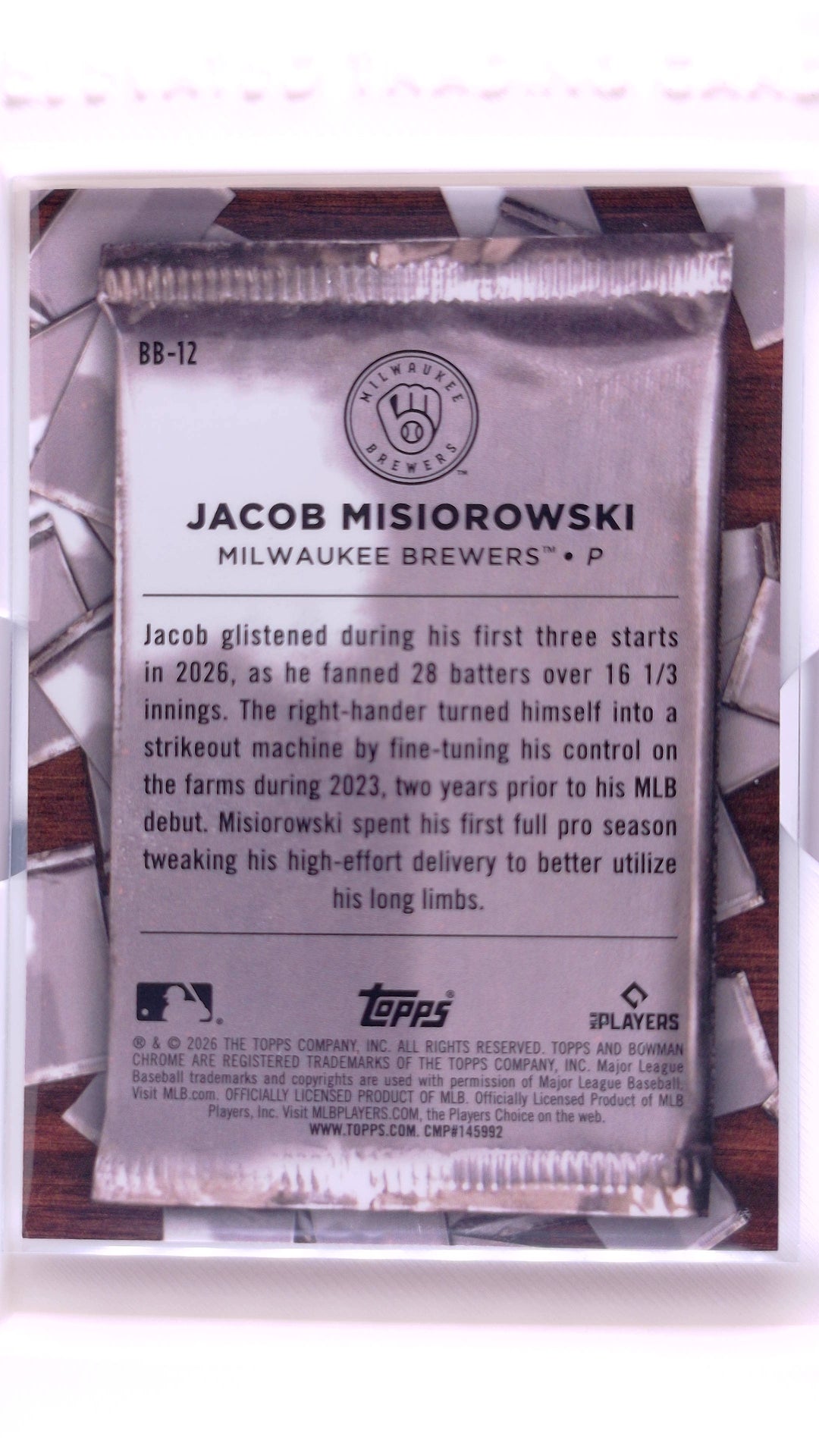 #BB-12 Jacob Misiorowski Rookie Big Break - back