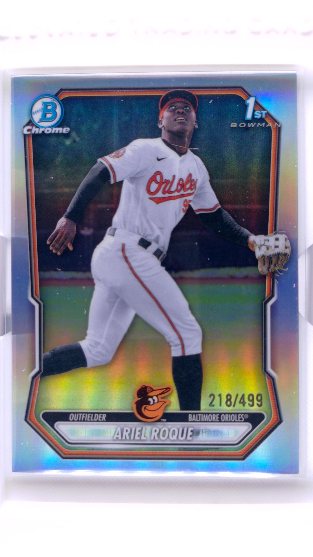 #BCP-240 Ariel Roque Bowman Chrome Prospects Refractor #218/499 - front