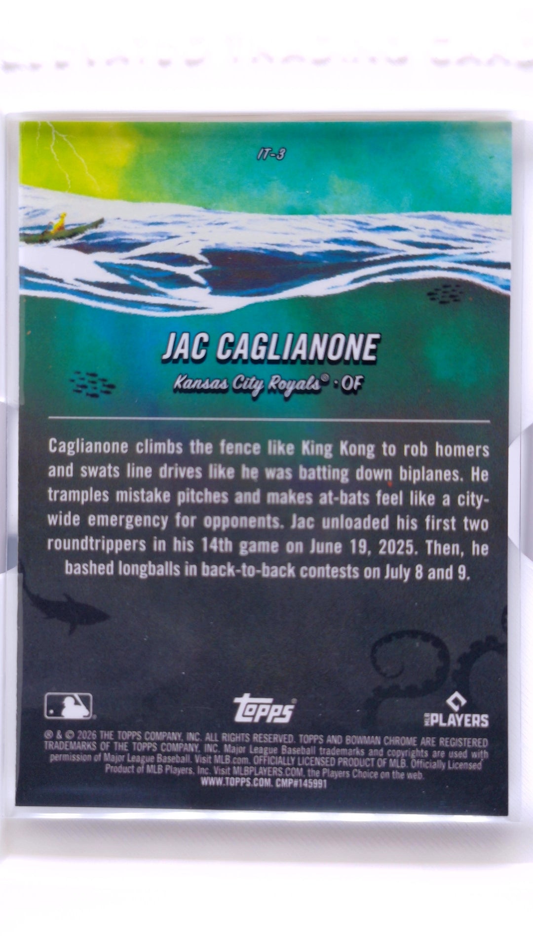 #IT-3 Jac Caglianone Rookie It Came to the League - back
