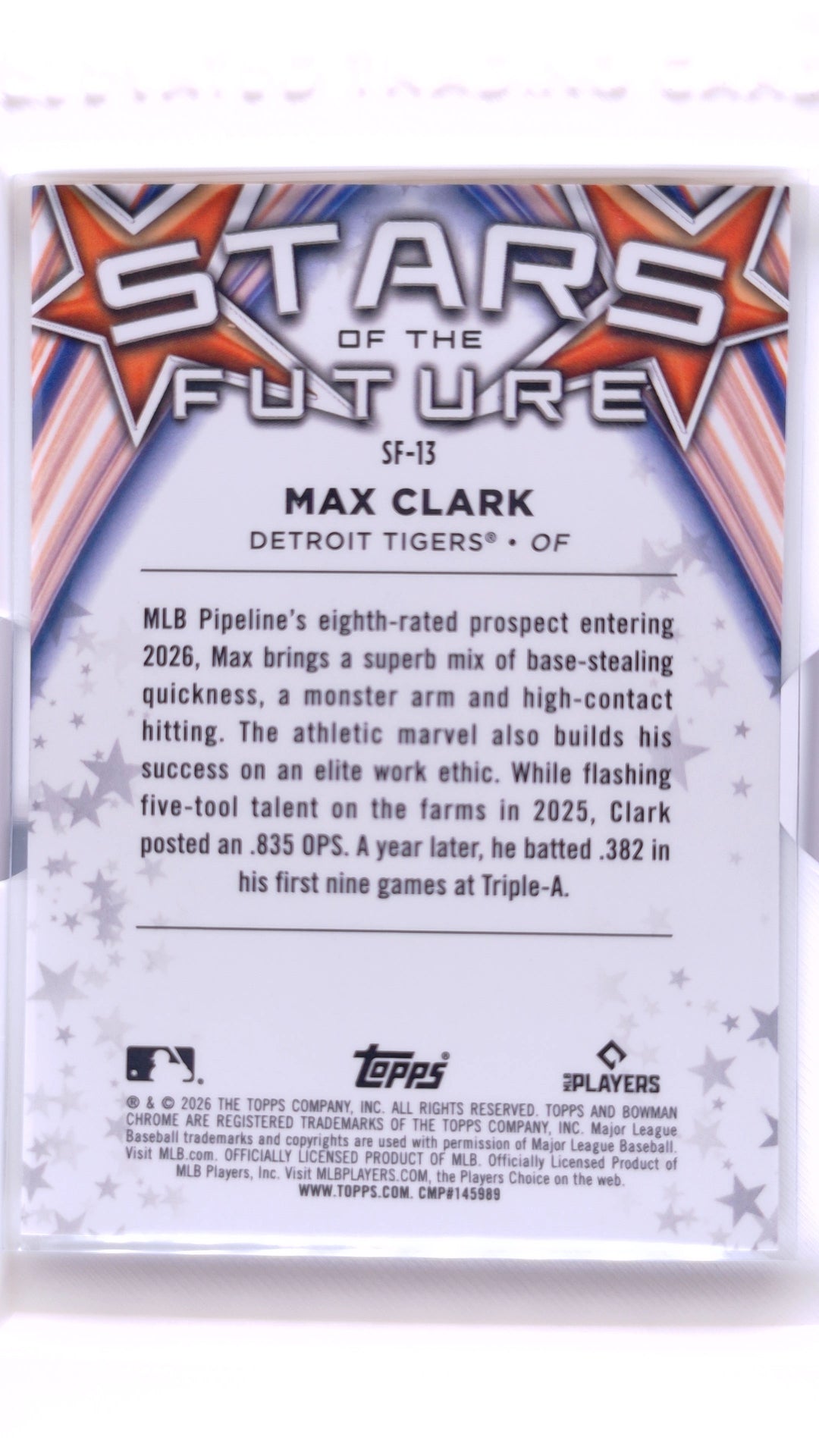 #SF-13 Max Clark Stars of Future - back