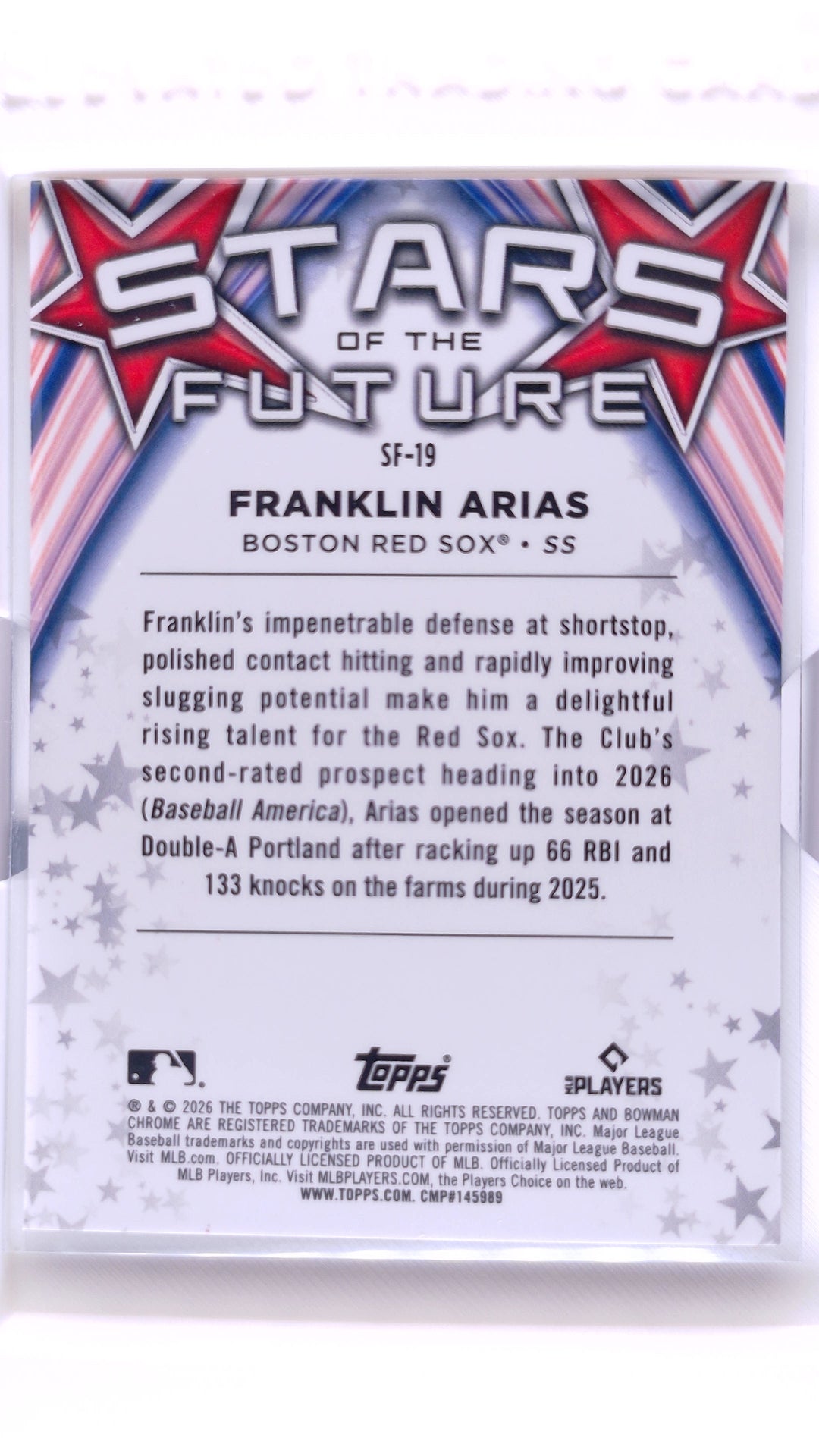 #SF-19 Franklin Arias Stars of Future - back