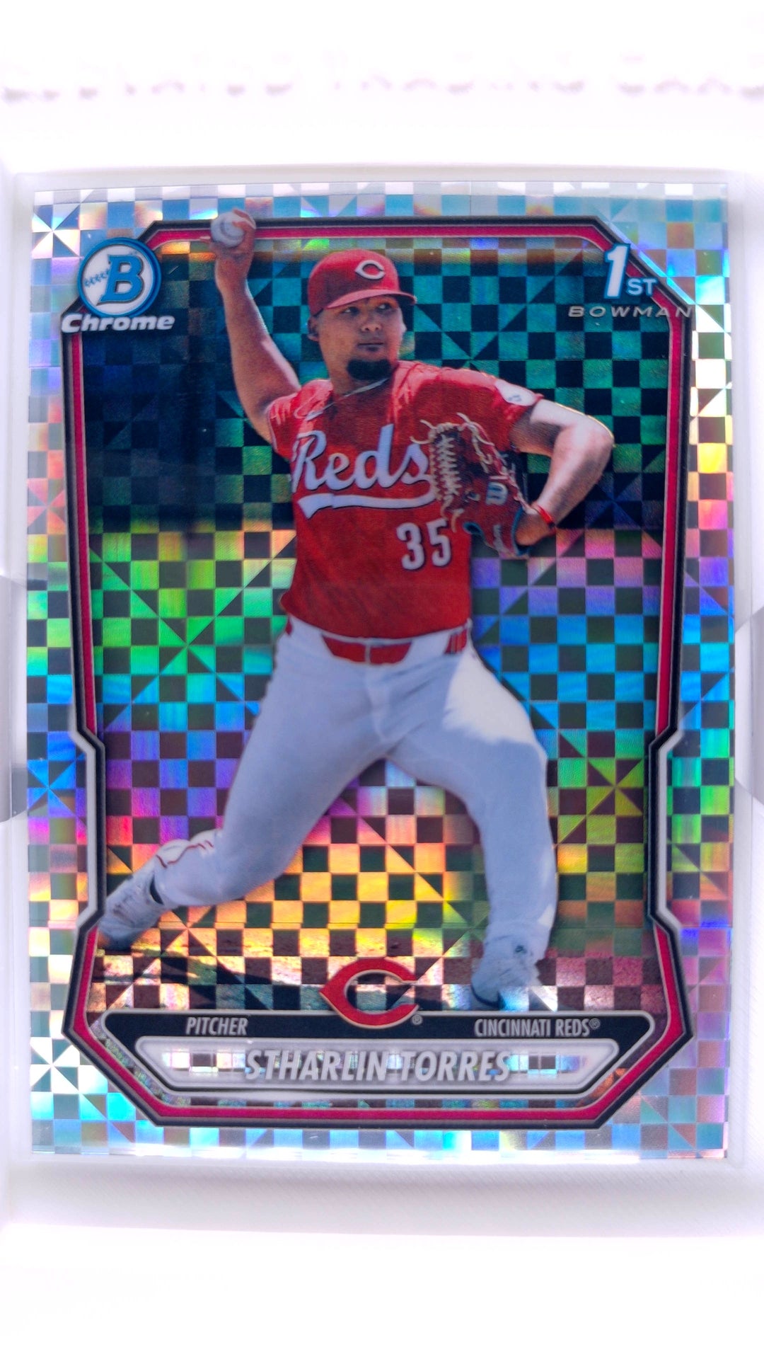 #BCP-203 Stharlin Torres Bowman Chrome Prospects X Fractor - front