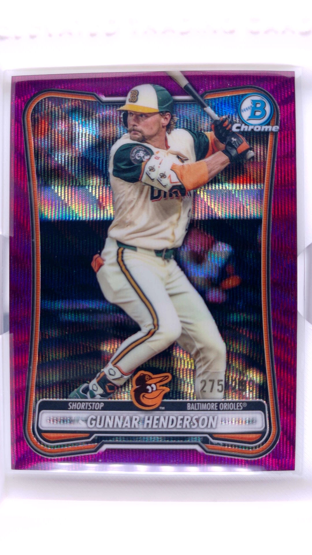 #85 Gunnar Henderson Fuchsia Wave Refractor #275/299 - front