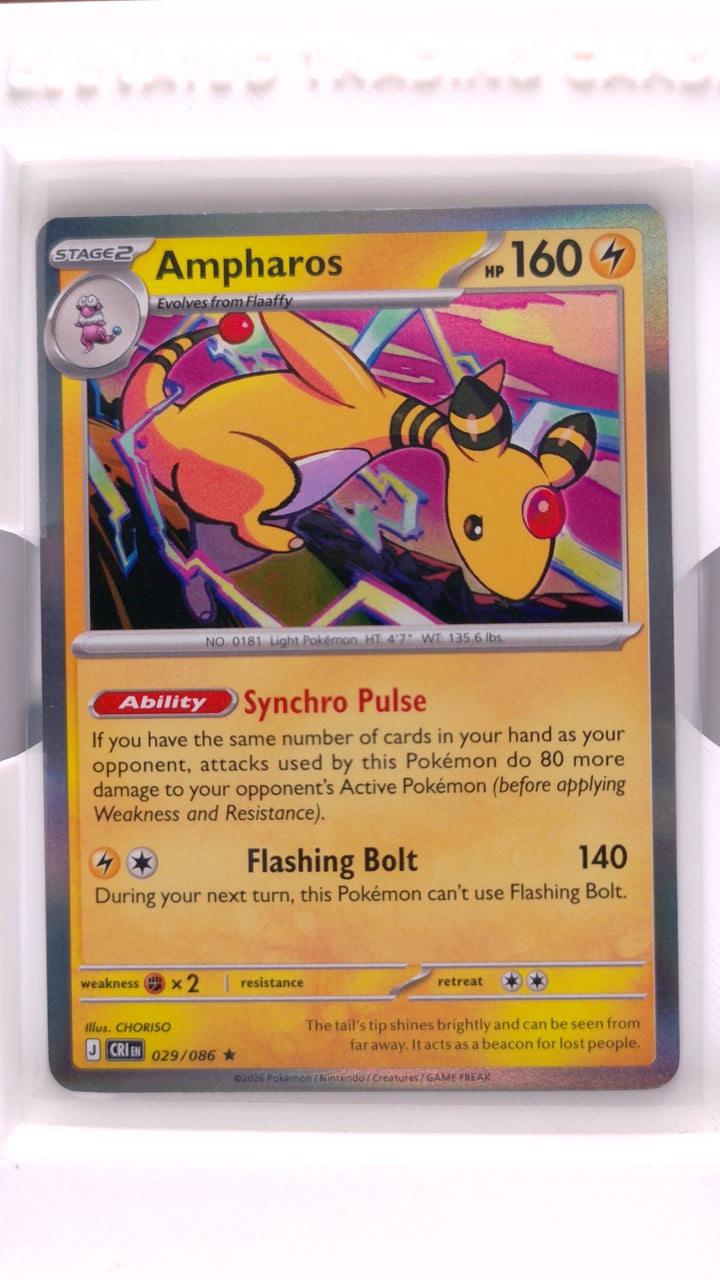 Pokémon: Mega Evolution — Chaos Rising Ampharos #029/086 Rare Holo — Front