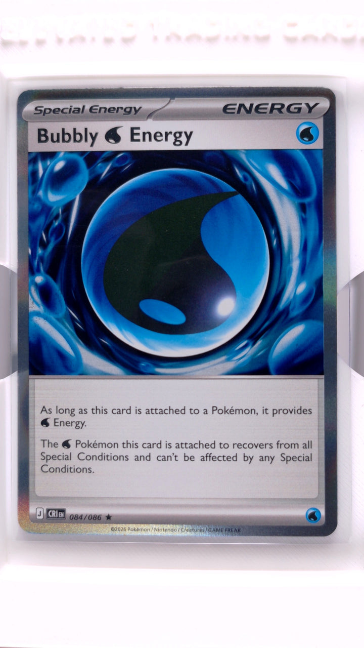 Pokémon: Mega Evolution — Chaos Rising Bubbly Water Energy #084/086 Rare Holo — Front