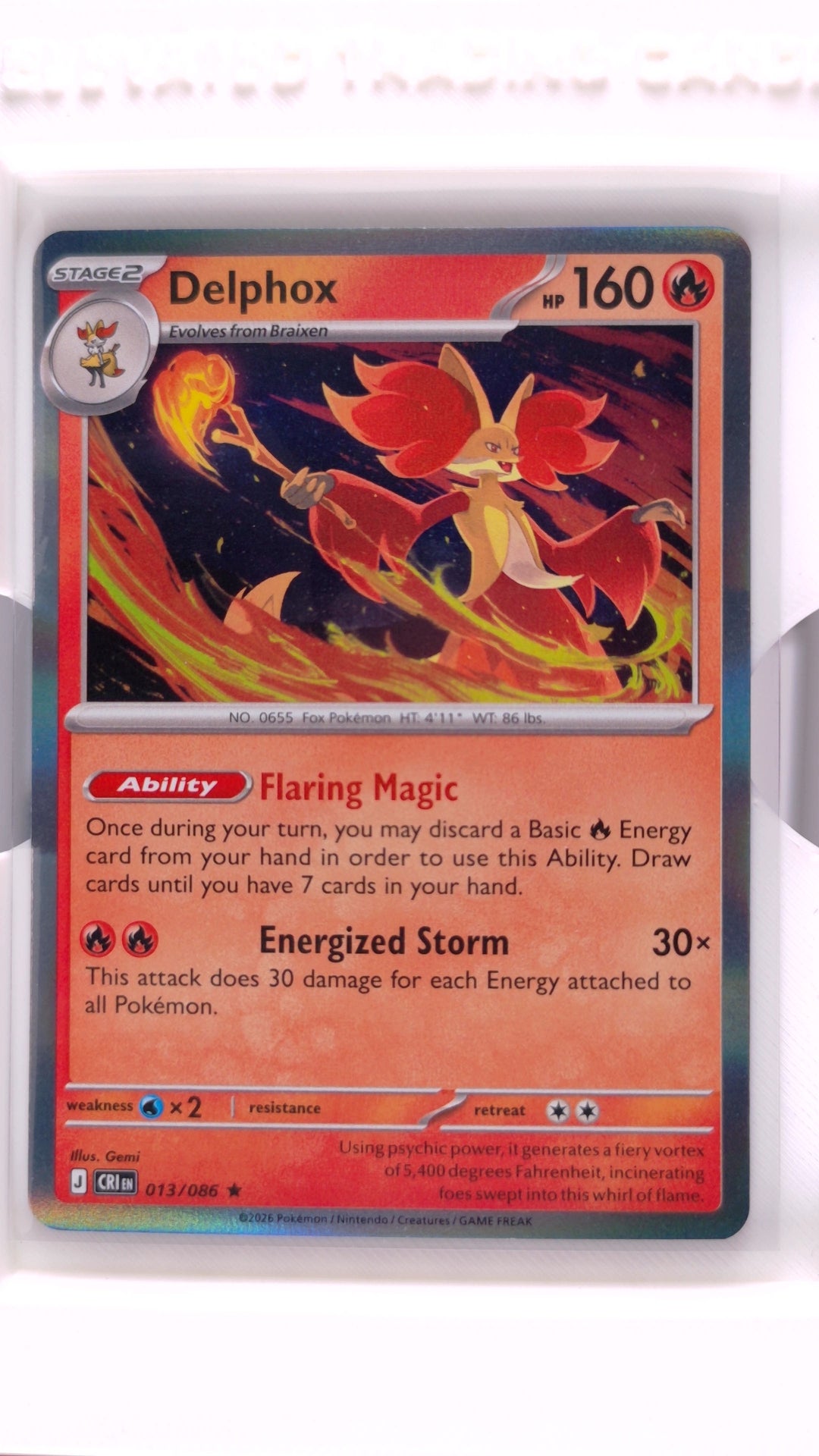 #13 Delphox Holo Rare - front
