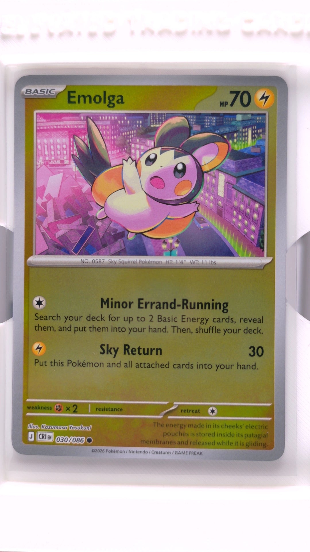 #30 Emolga Reverse Holo Common - front