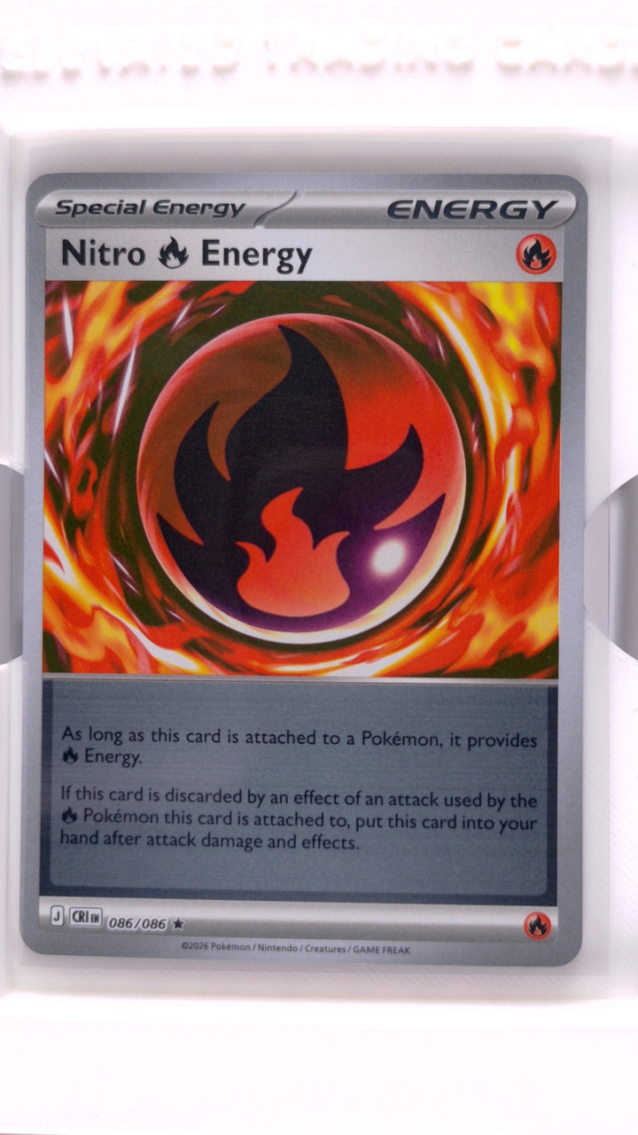 Pokémon: Mega Evolution — Chaos Rising Nitro Fire Energy #086/086 Rare Reverse Holo — Front