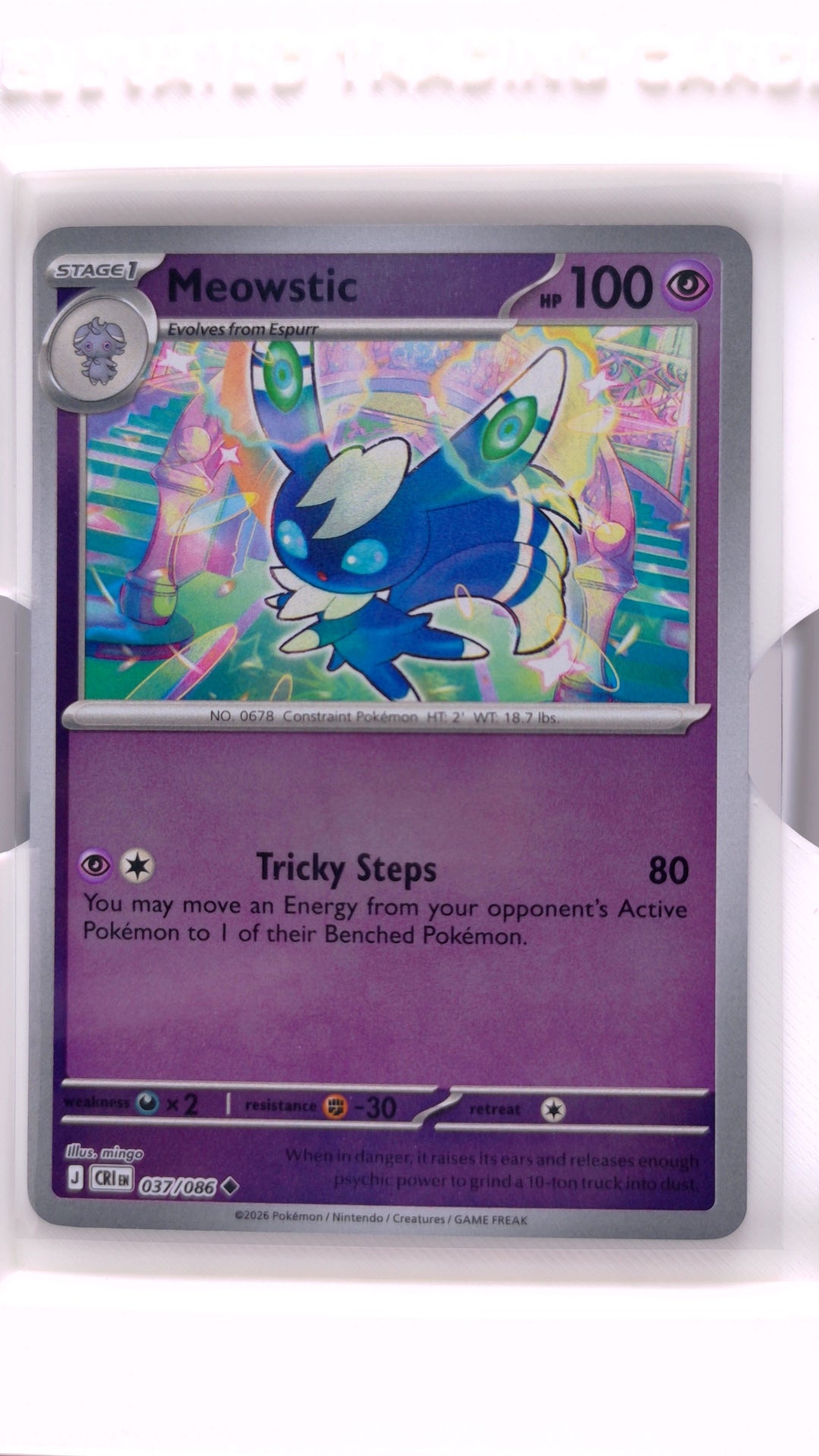 #37 Meowstic Reverse Holo Uncommon - front