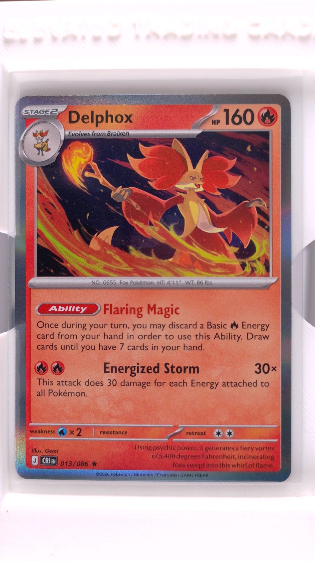 #13 Delphox Holo Rare - front