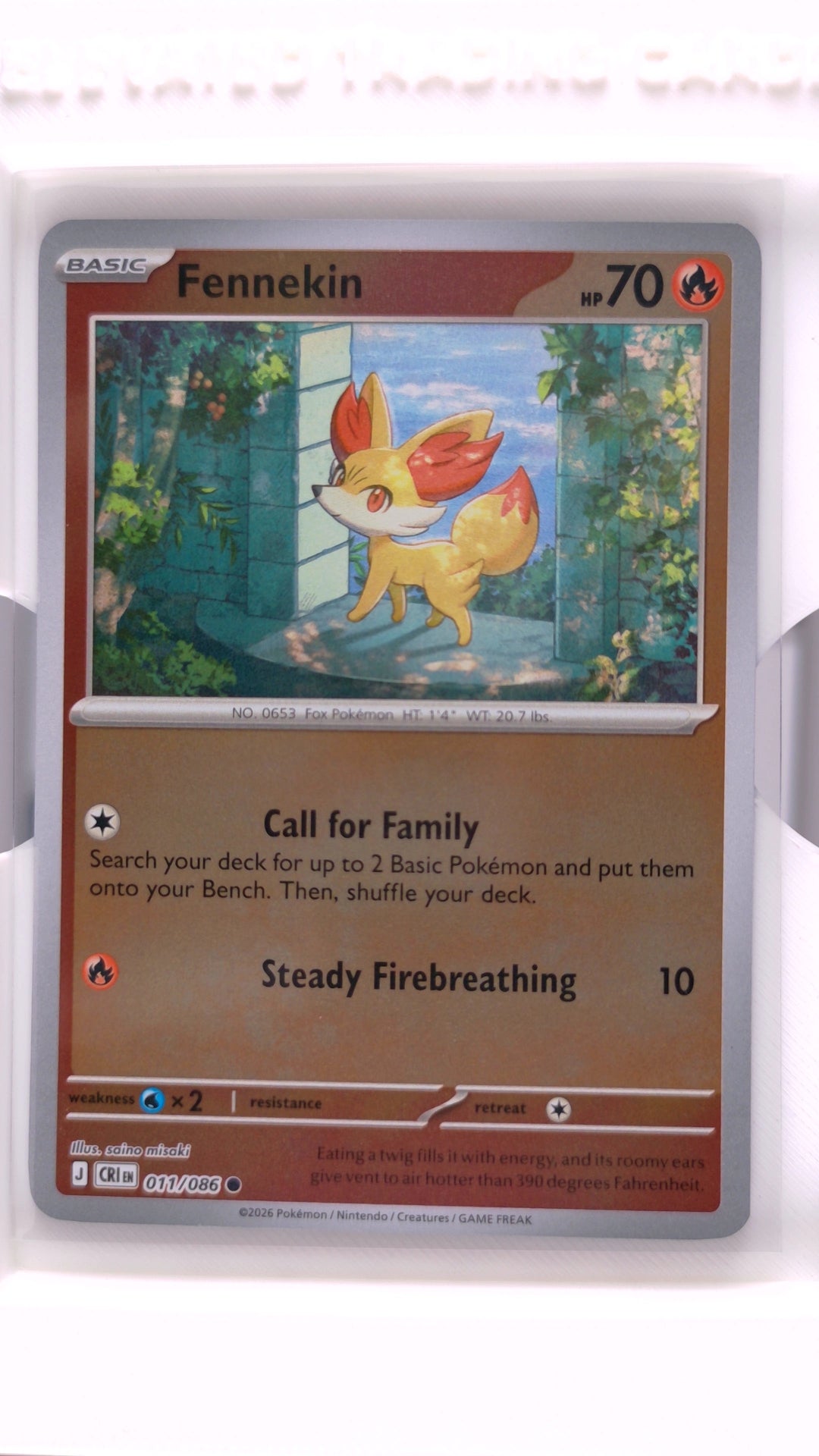 #11 Fennekin Reverse Holo Common - front