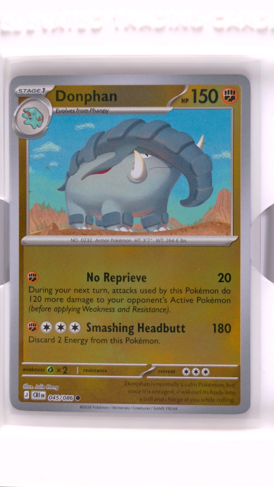 #45 Donphan Reverse Holo Common - front
