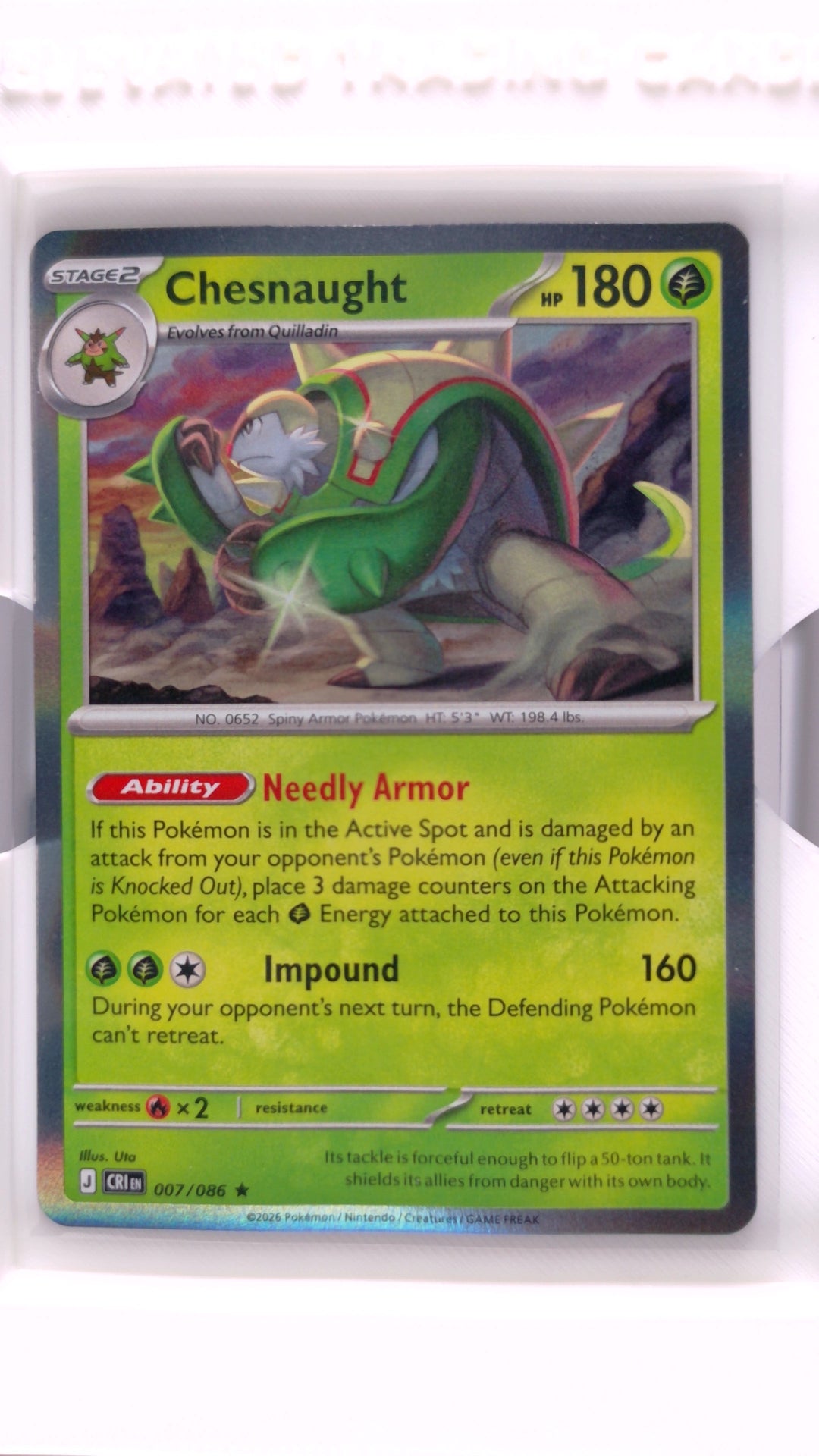 #7 Chesnaught Holo Rare - front
