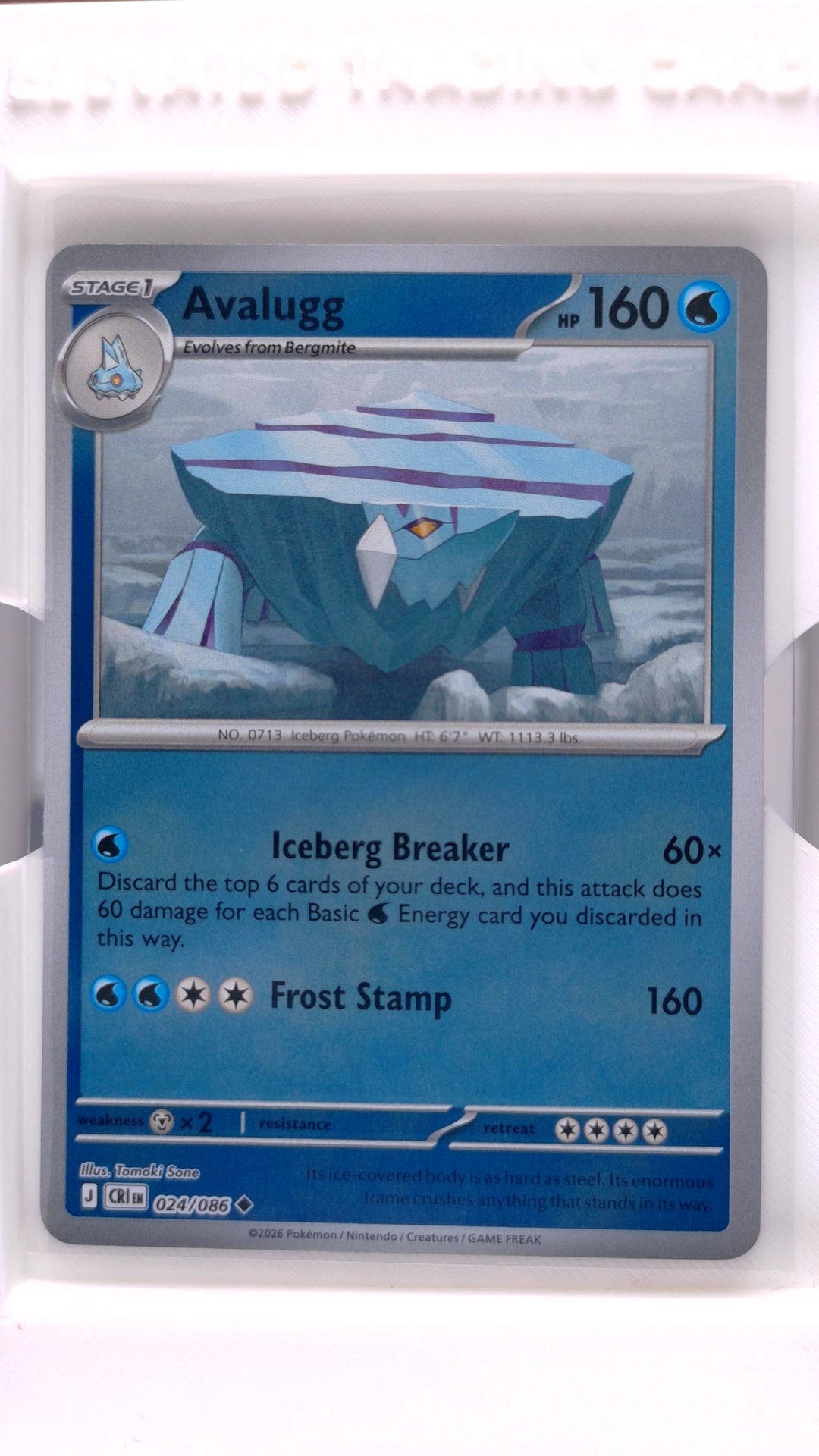 #24 Avalugg Reverse Holo Uncommon - front