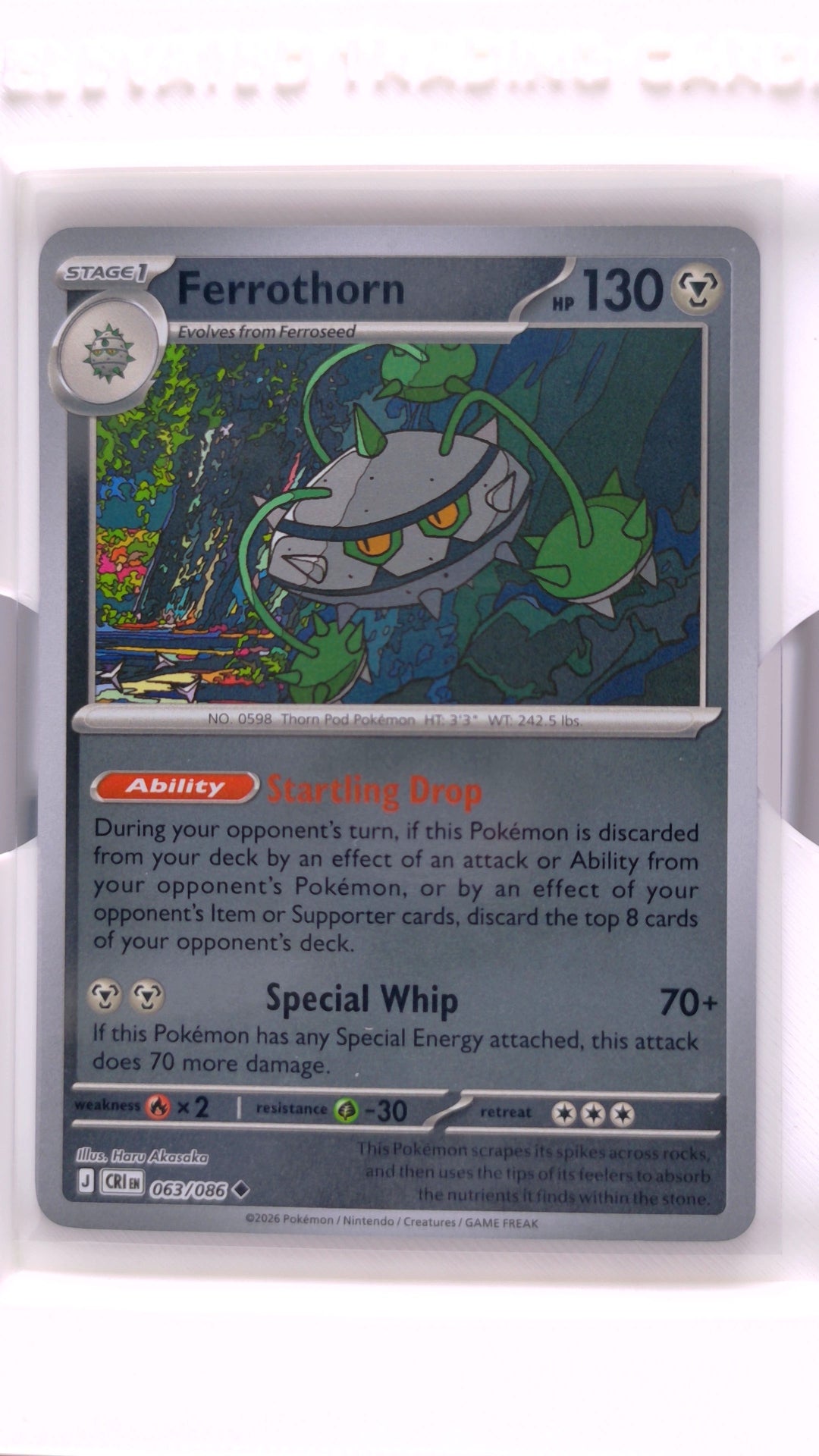 #63 Ferrothorn Reverse Holo Uncommon - front