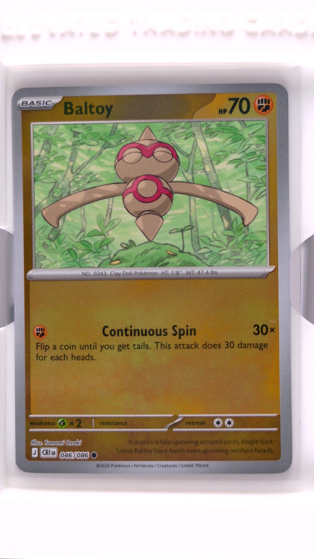 #46 Baltoy Reverse Holo Common - front