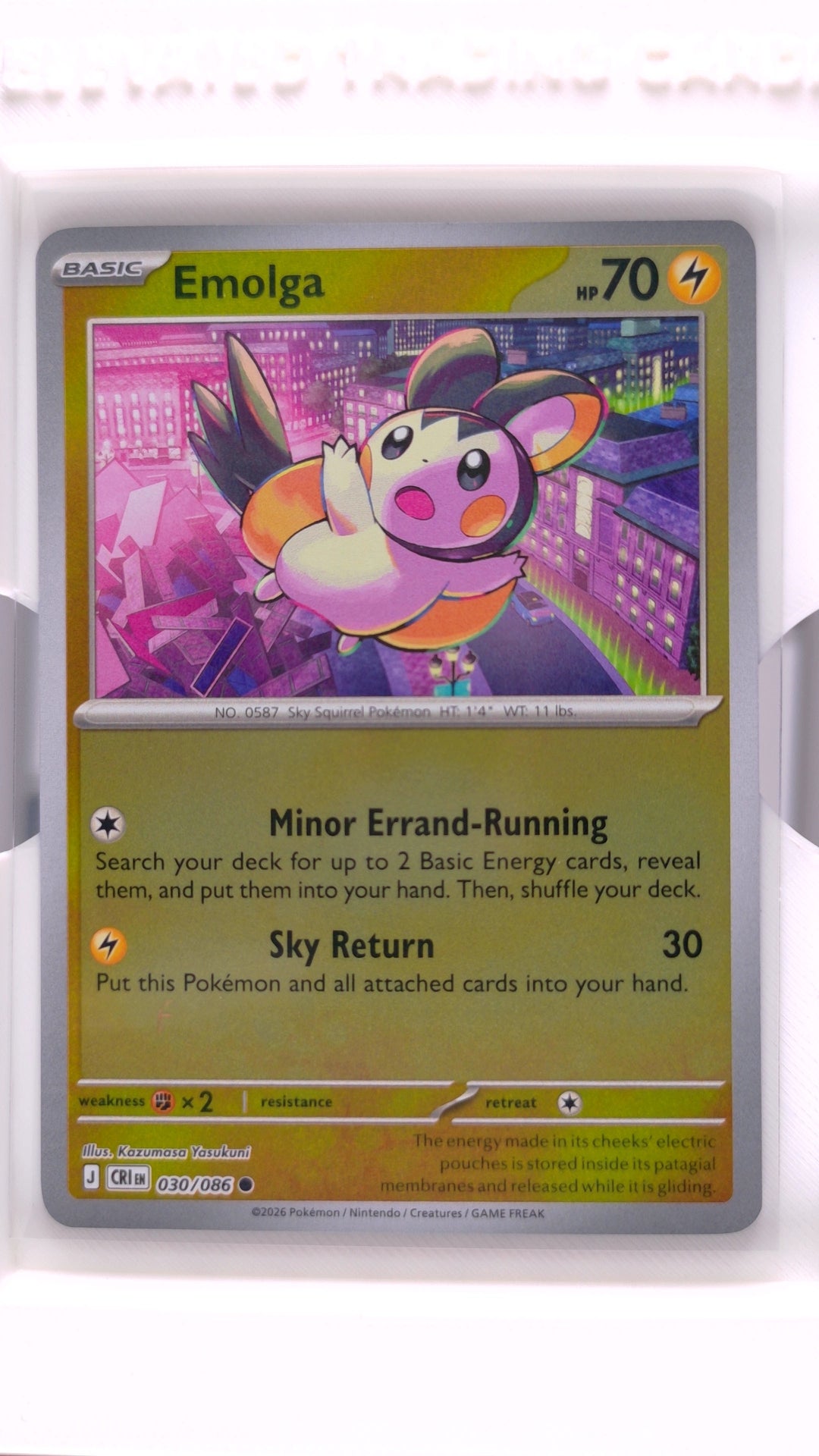 #30 Emolga Reverse Holo Common - front