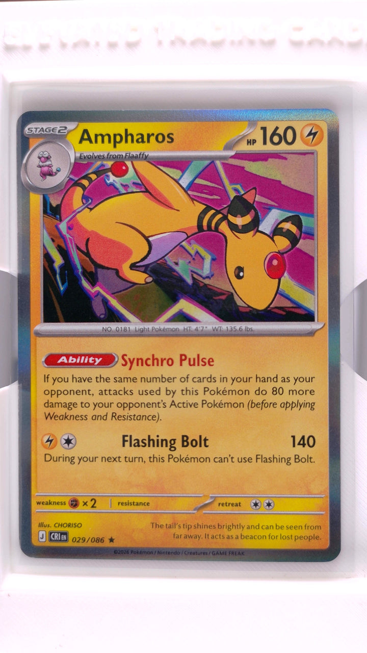 Pokémon: Mega Evolution — Chaos Rising Ampharos #029/086 Rare Holo — Front