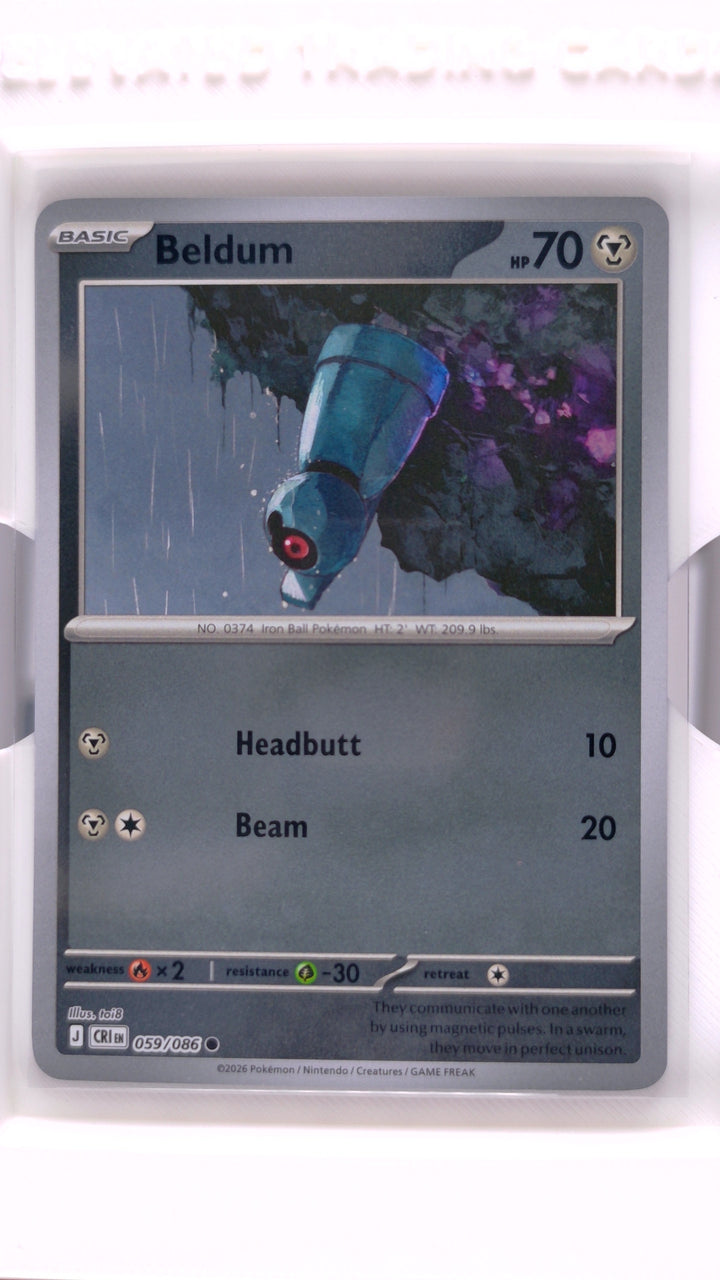 Pokémon: Mega Evolution — Chaos Rising Beldum #059/086 Common Reverse Holo — Front