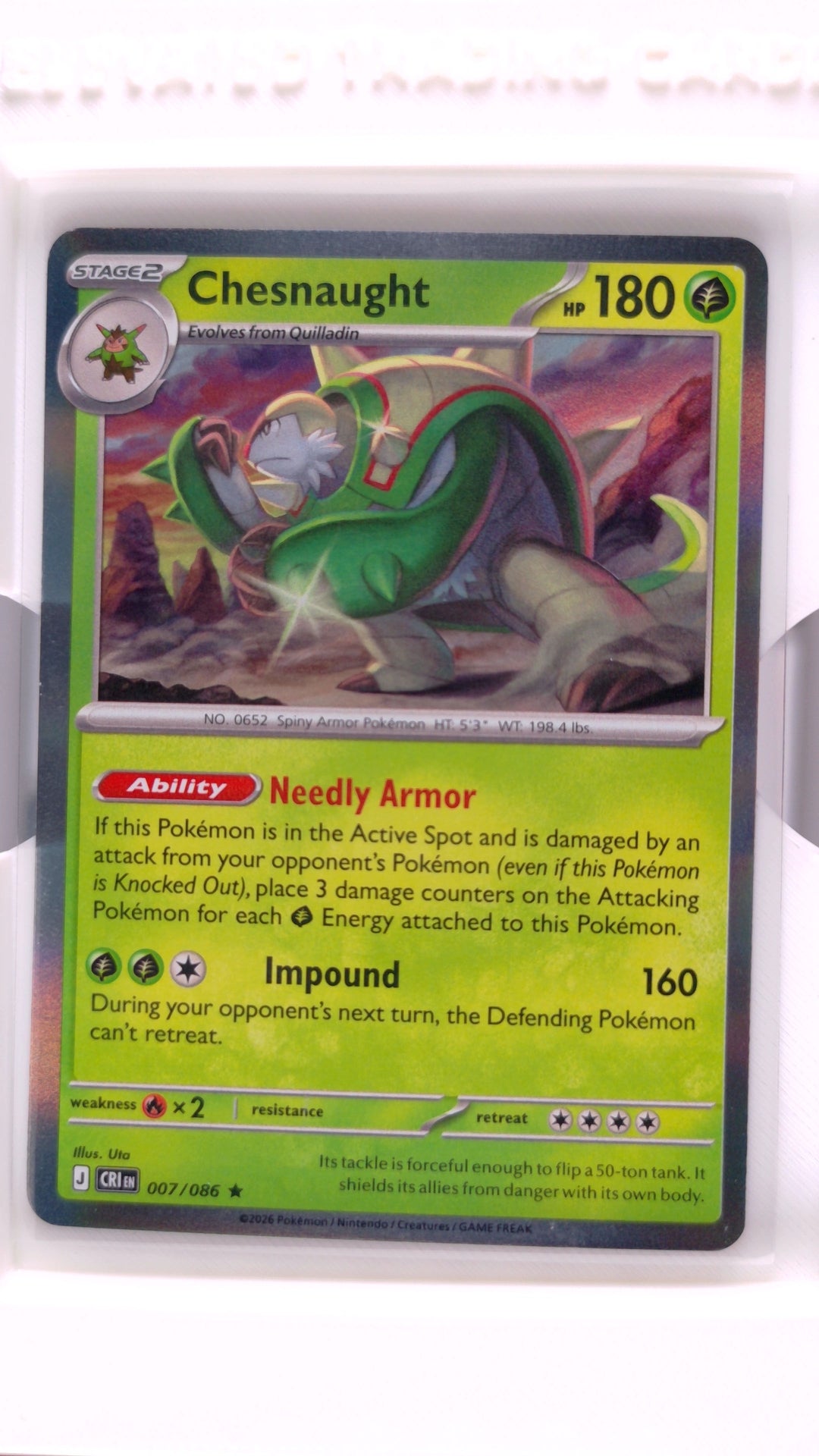 #7 Chesnaught Holo Rare - front