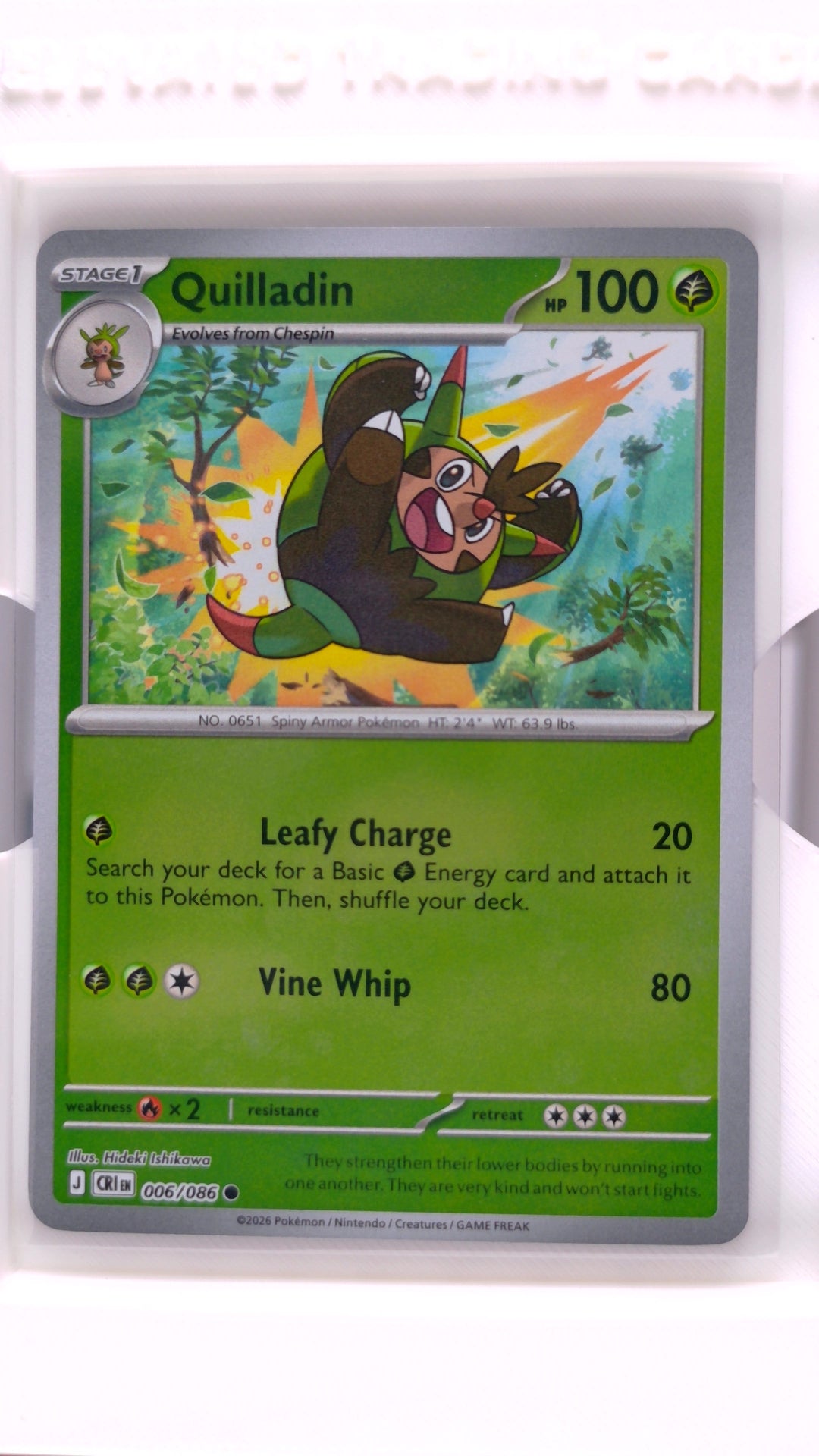 #6 Quilladin Reverse Holo Common - front