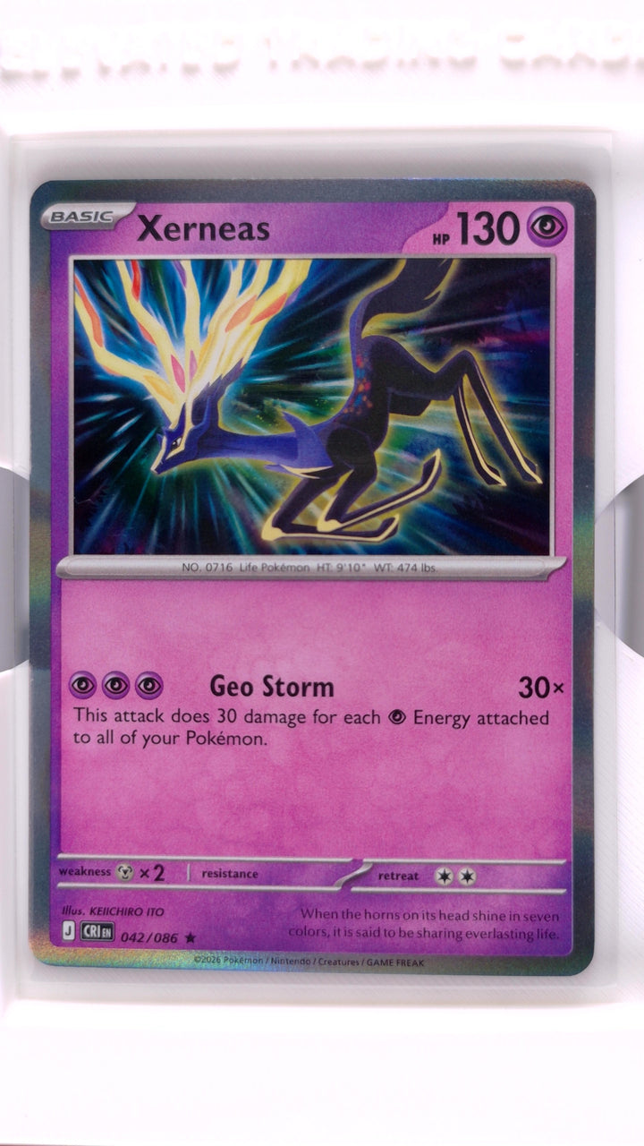 Pokémon: Mega Evolution — Chaos Rising Xerneas #042/086 Rare Holo — Front