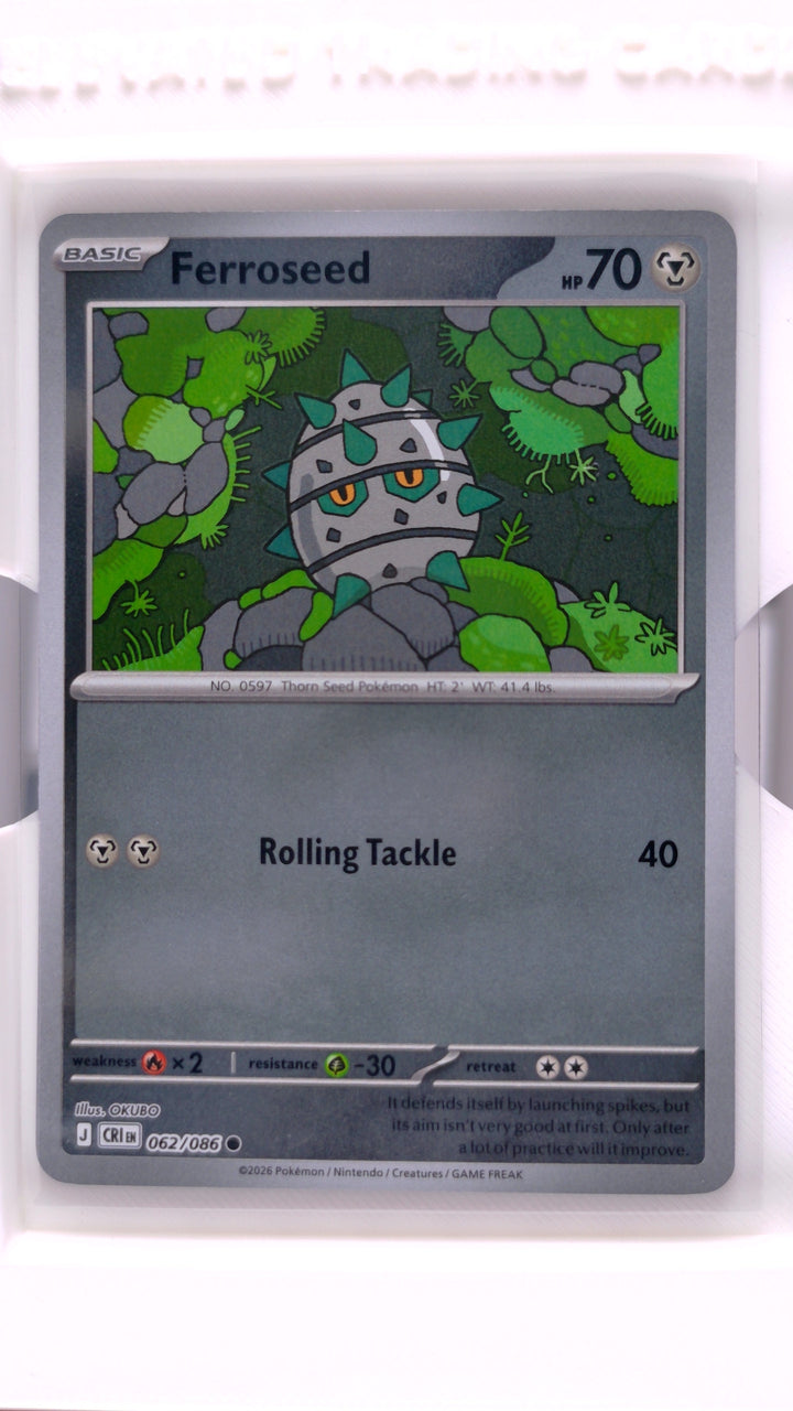Pokémon: Mega Evolution — Chaos Rising Ferroseed #062/086 Common Reverse Holo — Front