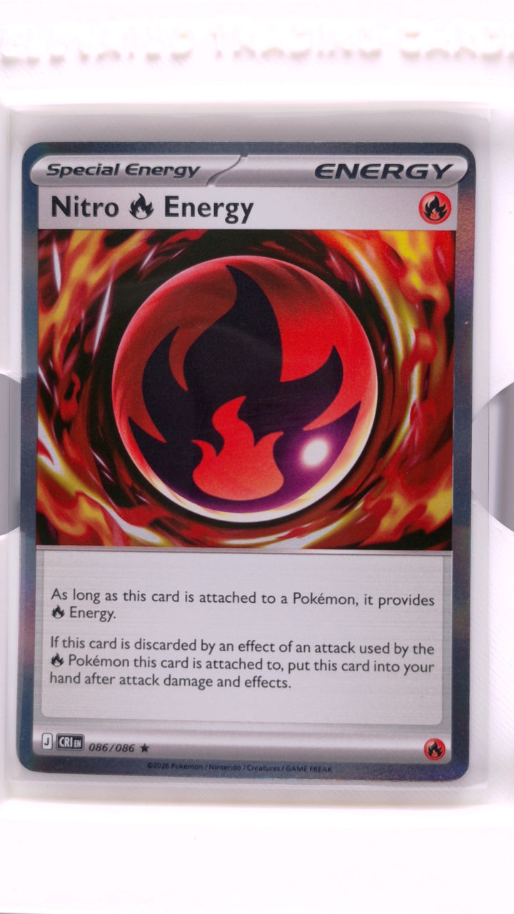 Pokémon: Mega Evolution — Chaos Rising Nitro Fire Energy #086/086 Rare Holo — Front