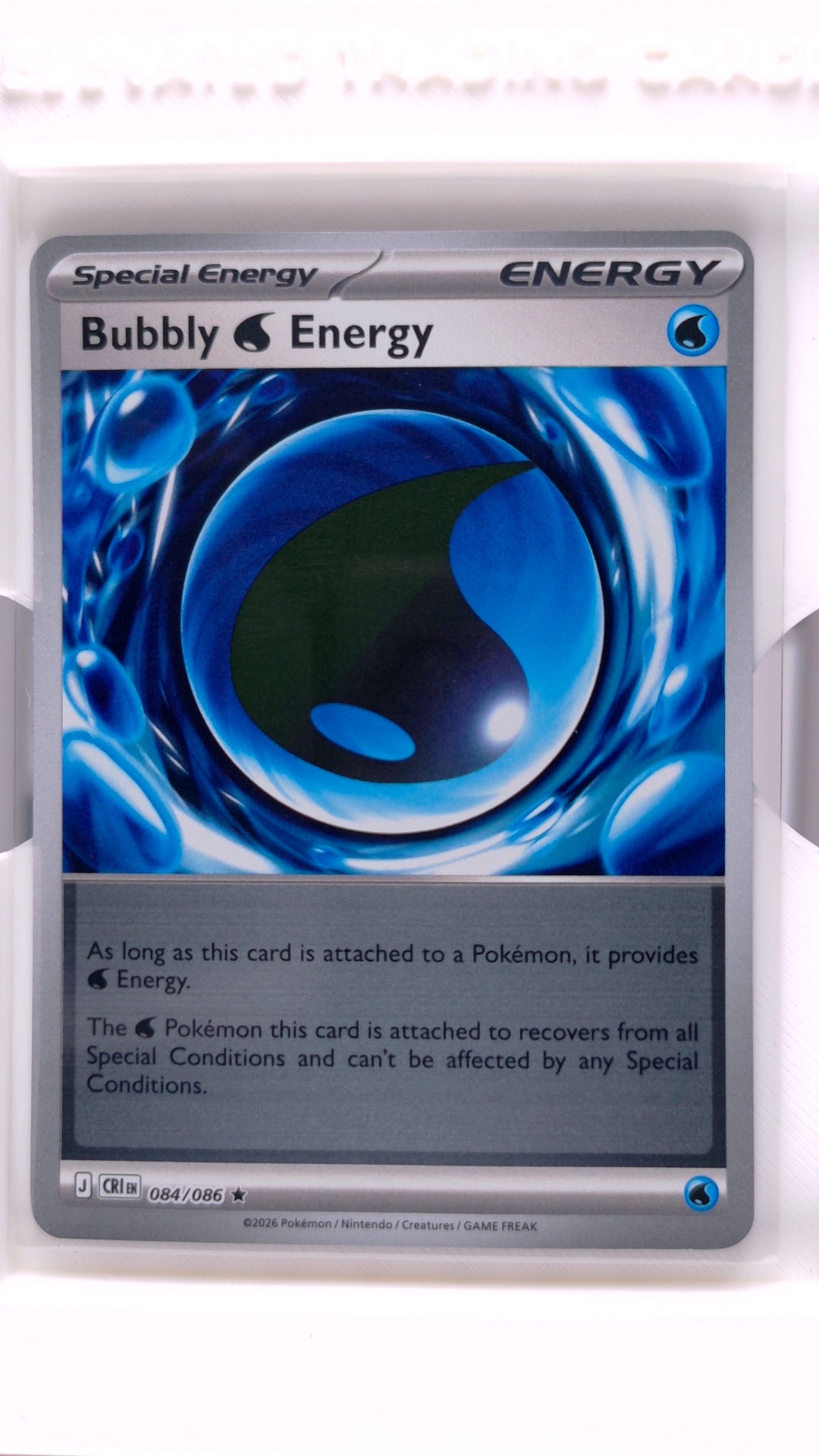 #84 Bubbly Water Energy Reverse Holo Rare - front