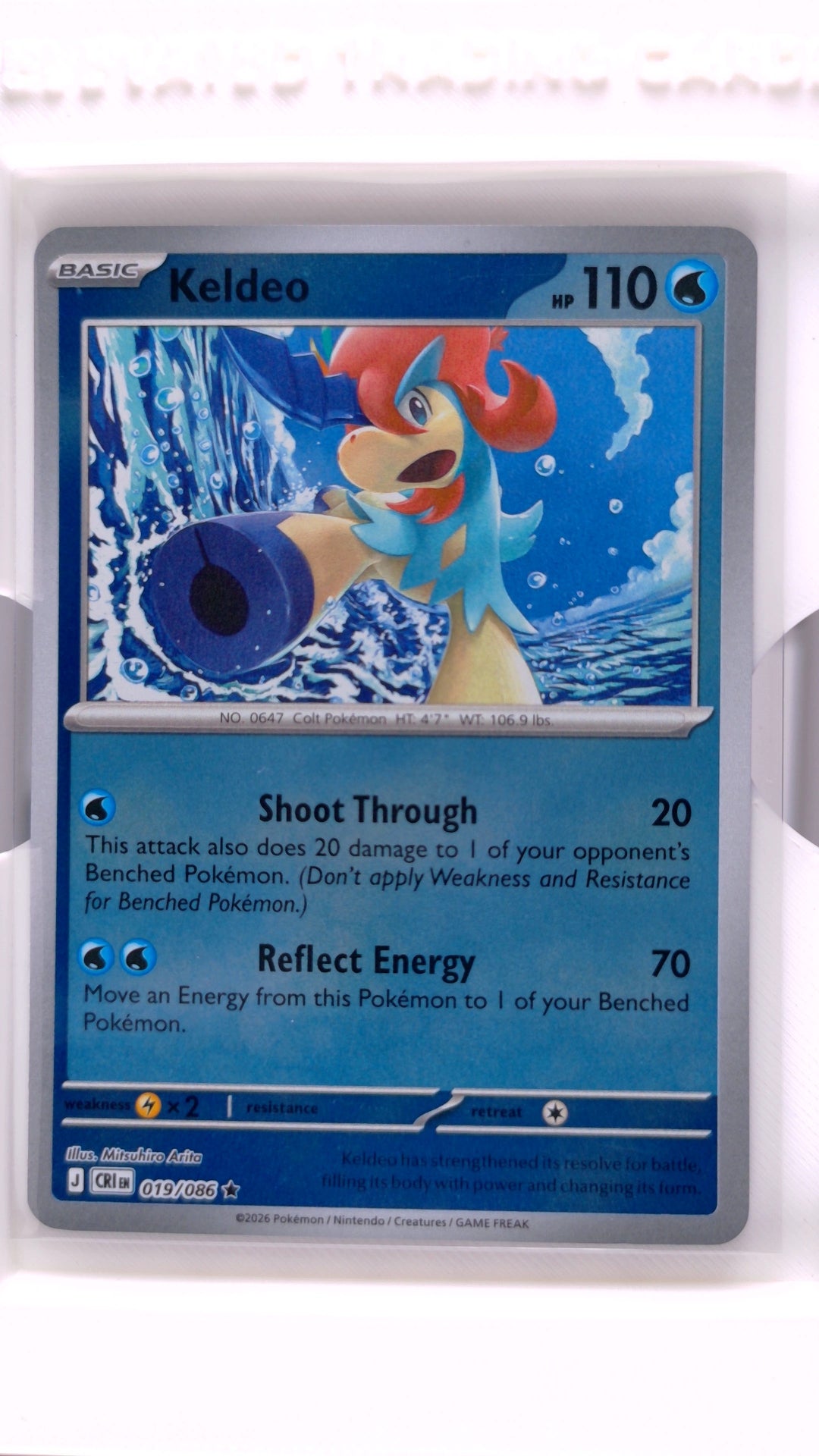 #19 Keldeo Reverse Holo Rare - front
