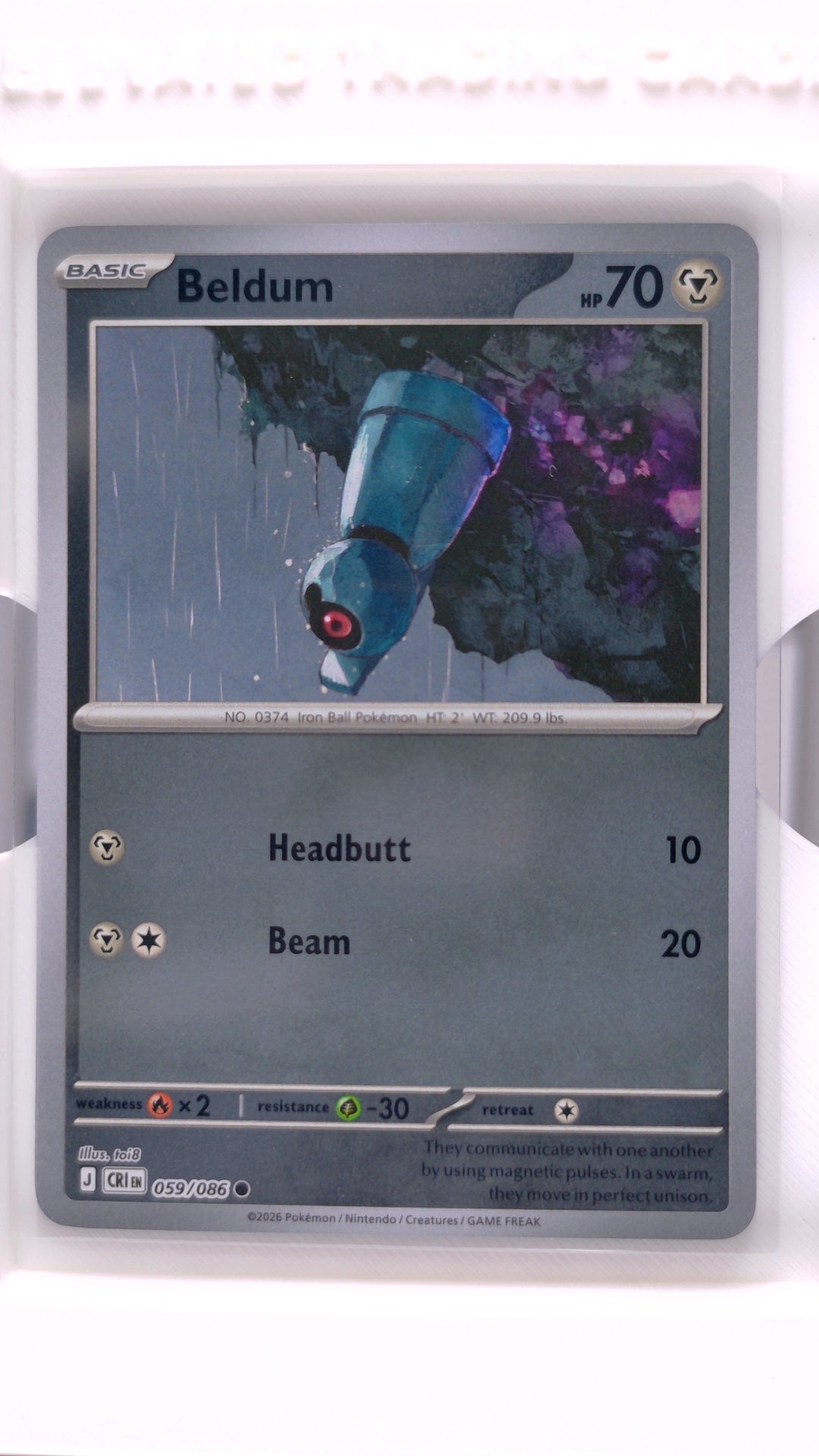 #59 Beldum Reverse Holo Common - front