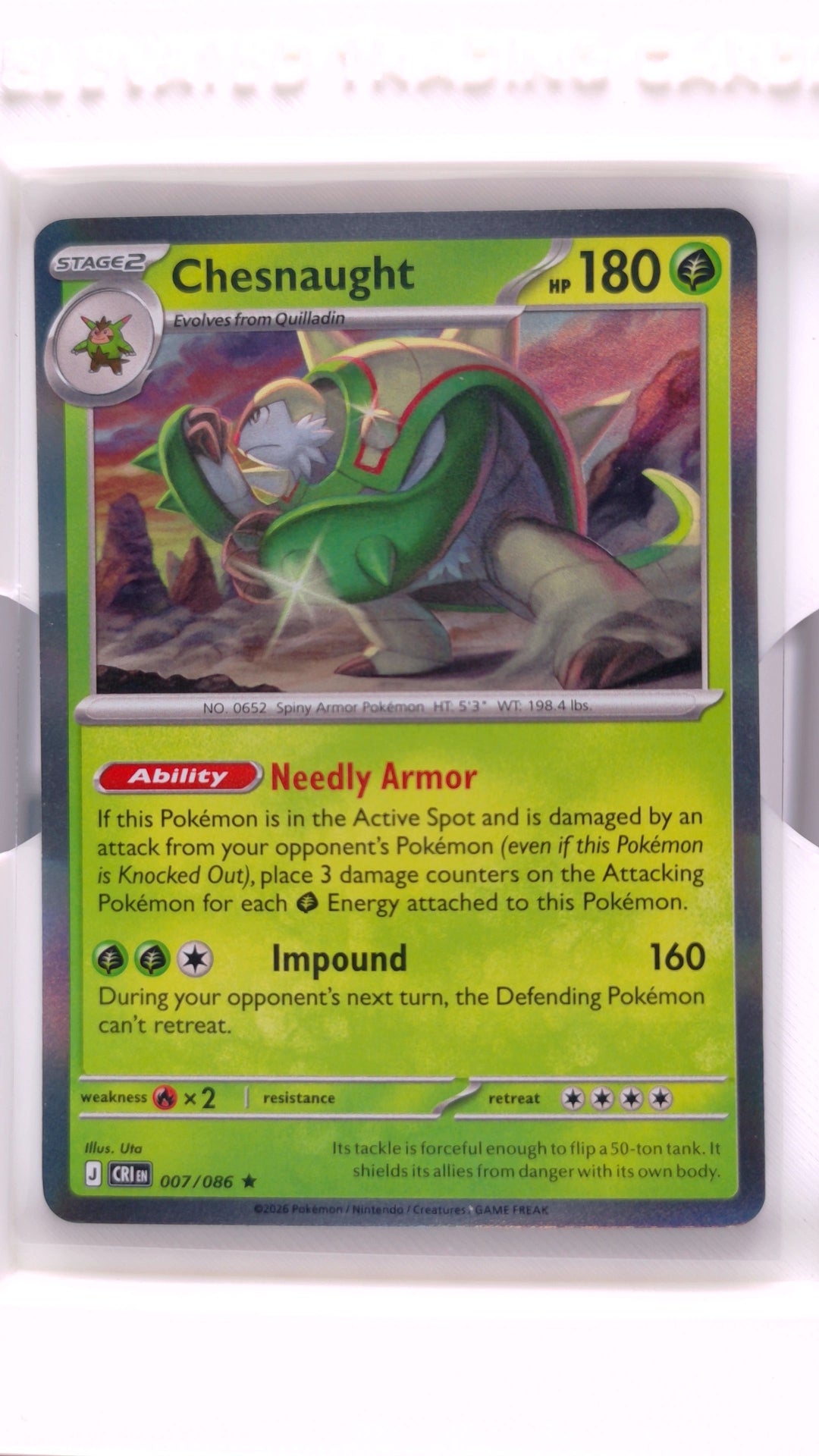#7 Chesnaught Holo Rare - front
