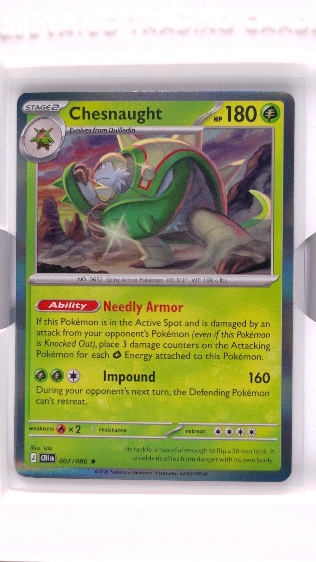 #7 Chesnaught Holo Rare - front