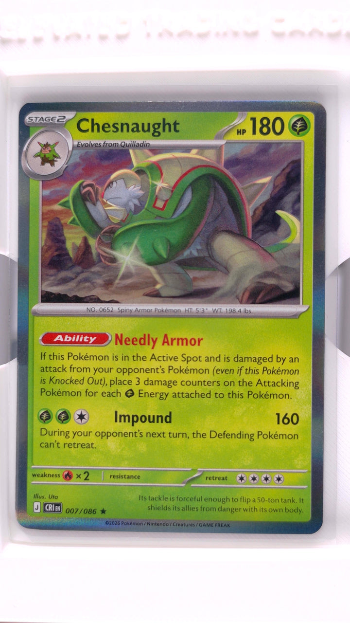 Pokémon: Mega Evolution — Chaos Rising Chesnaught #007/086 Rare Holo — Front