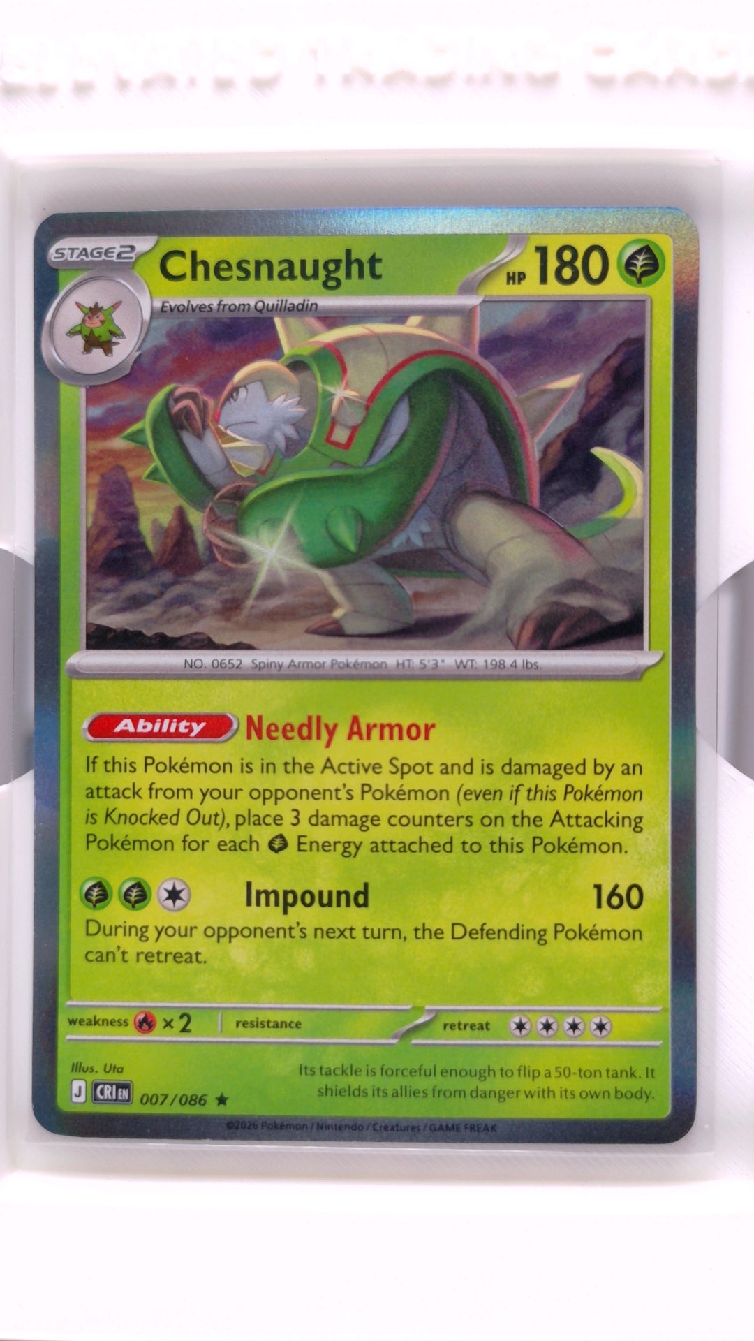 #7 Chesnaught Holo Rare - front