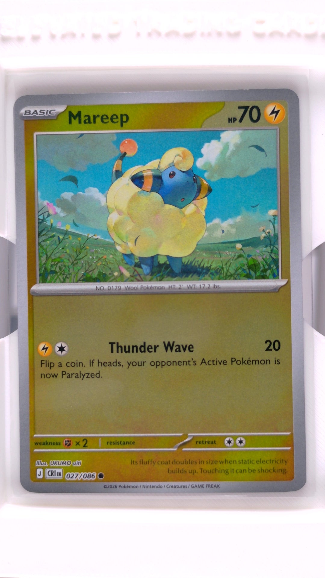 #27 Mareep Reverse Holo Common - front