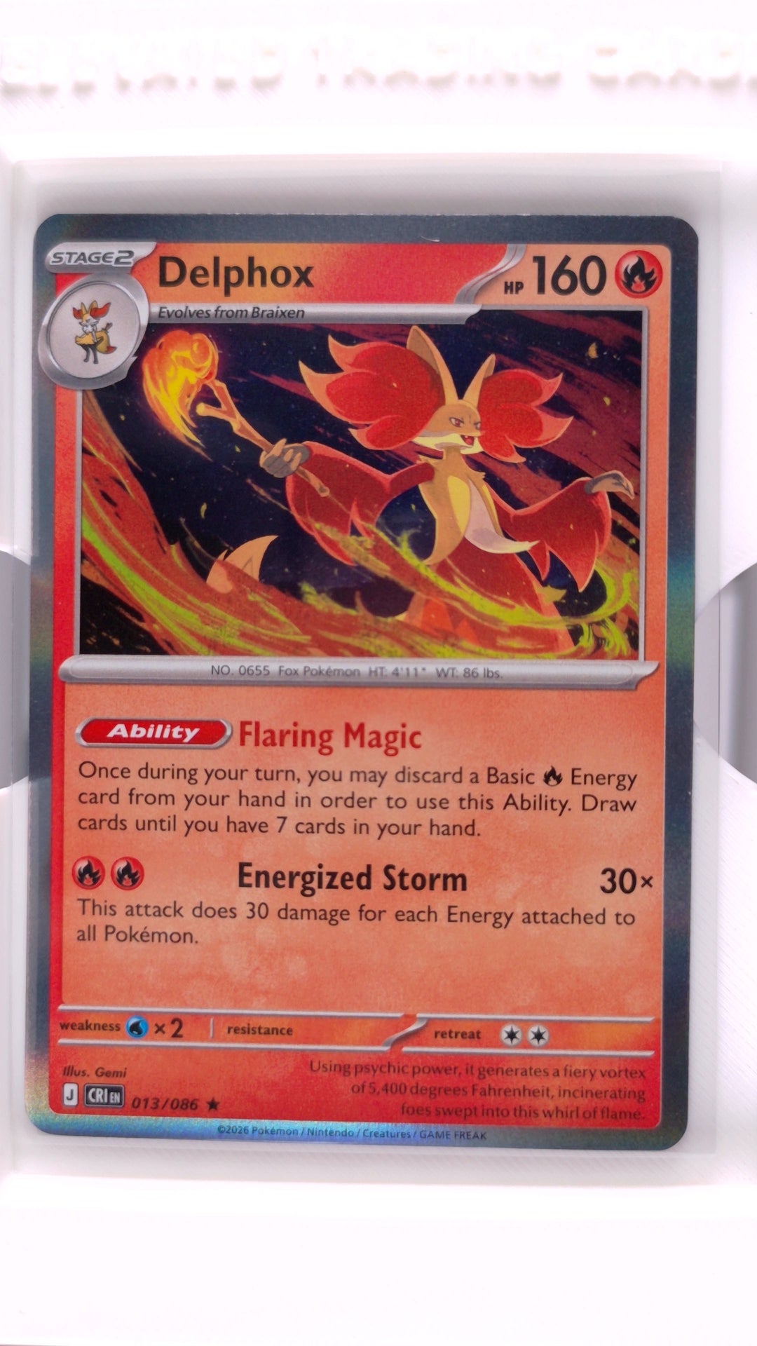 #13 Delphox Holo Rare - front