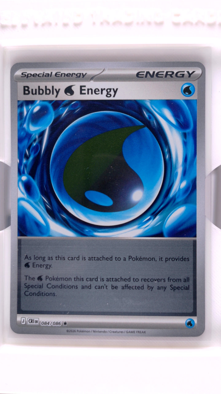 Pokémon: Mega Evolution — Chaos Rising Bubbly Water Energy #084/086 Rare Reverse Holo — Front