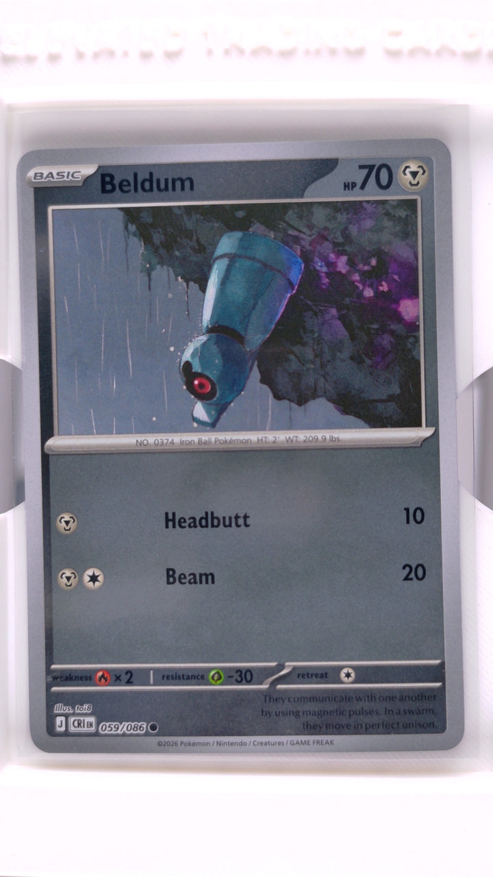 Pokémon: Mega Evolution — Chaos Rising Beldum #059/086 Common Reverse Holo — Front