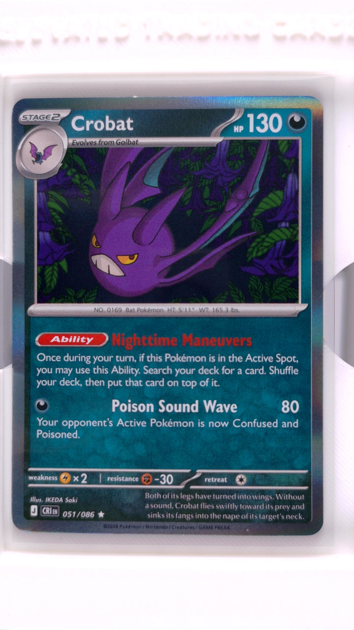Pokémon: Mega Evolution — Chaos Rising Crobat #051/086 Rare Holo — Front