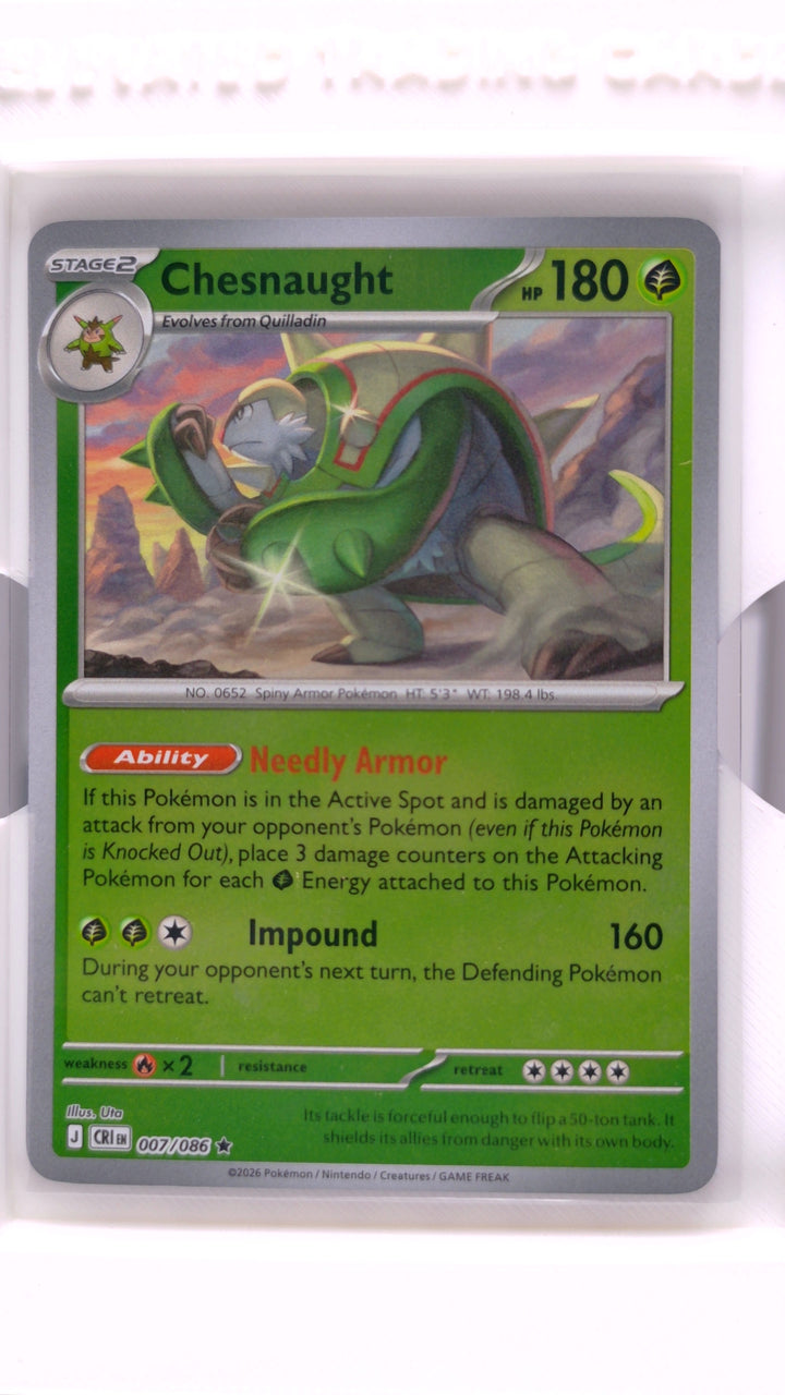 Pokémon: Mega Evolution — Chaos Rising Chesnaught #007/086 Rare Reverse Holo — Front