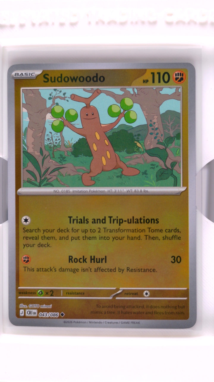 Pokémon: Mega Evolution — Chaos Rising Sudowoodo #043/086 Uncommon Reverse Holo — Front