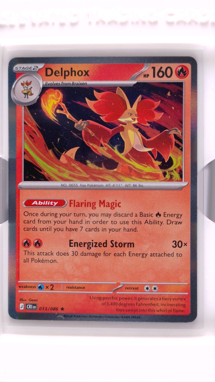 Pokémon: Mega Evolution — Chaos Rising Delphox #013/086 Rare Holo — Front