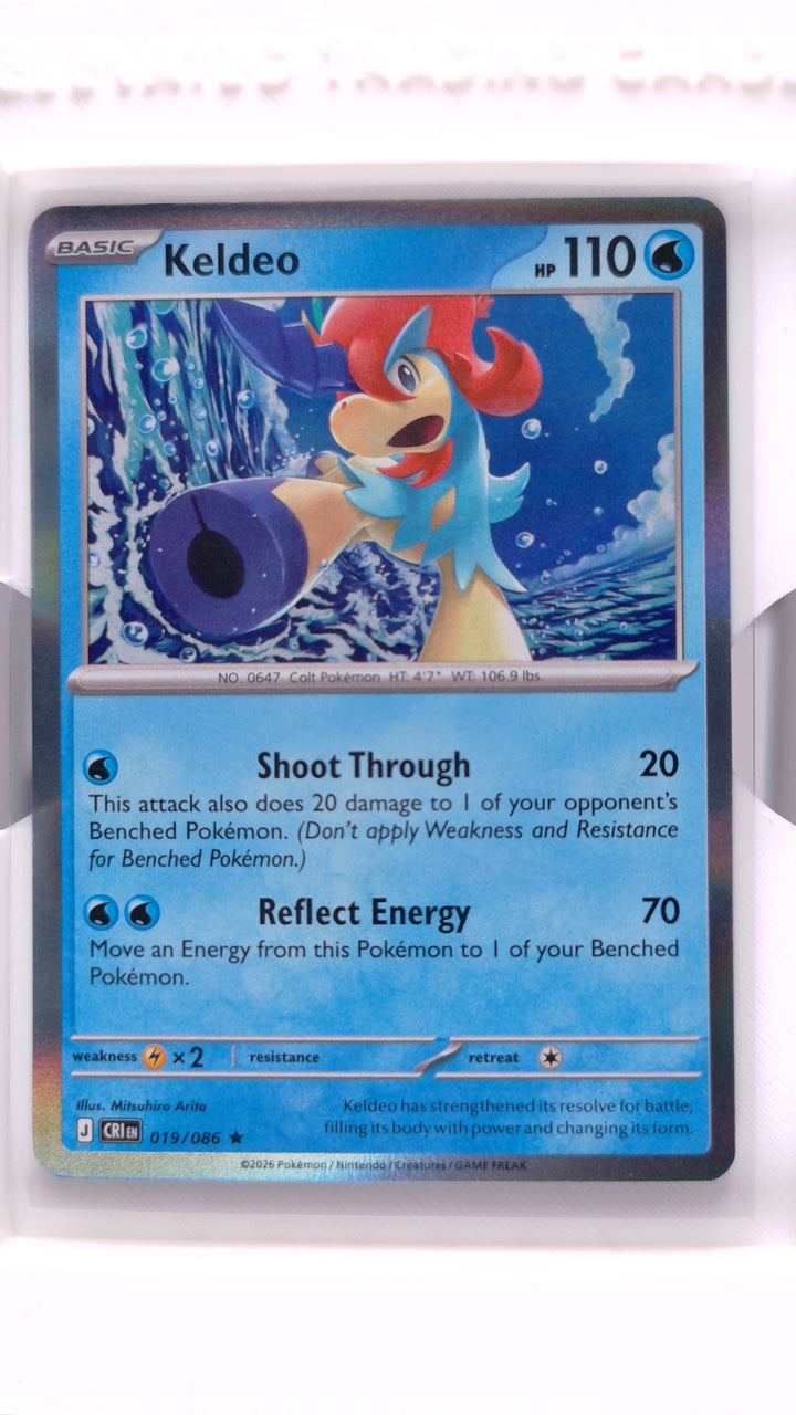 Pokémon: Mega Evolution — Chaos Rising Keldeo #019/086 Rare Holo — Front
