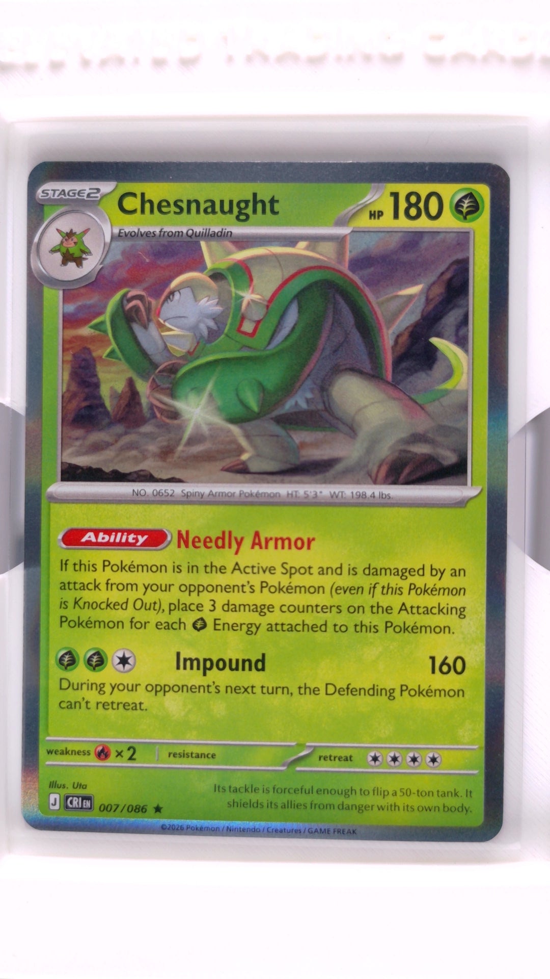 #7 Chesnaught Holo Rare - front