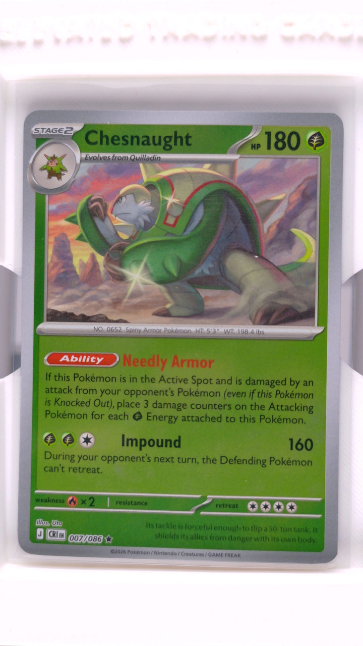 Pokémon: Mega Evolution — Chaos Rising Chesnaught #007/086 Rare Reverse Holo — Front