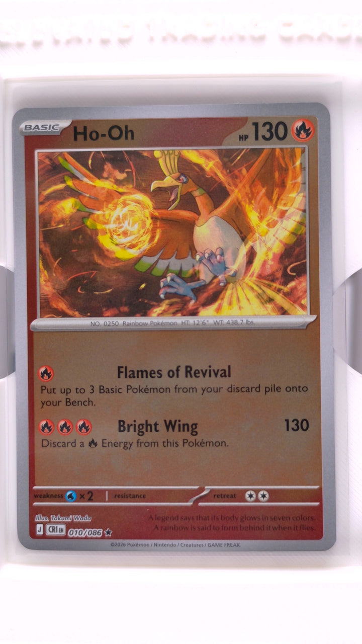 Pokémon: Mega Evolution — Chaos Rising Ho-Oh #010/086 Rare Reverse Holo — Front